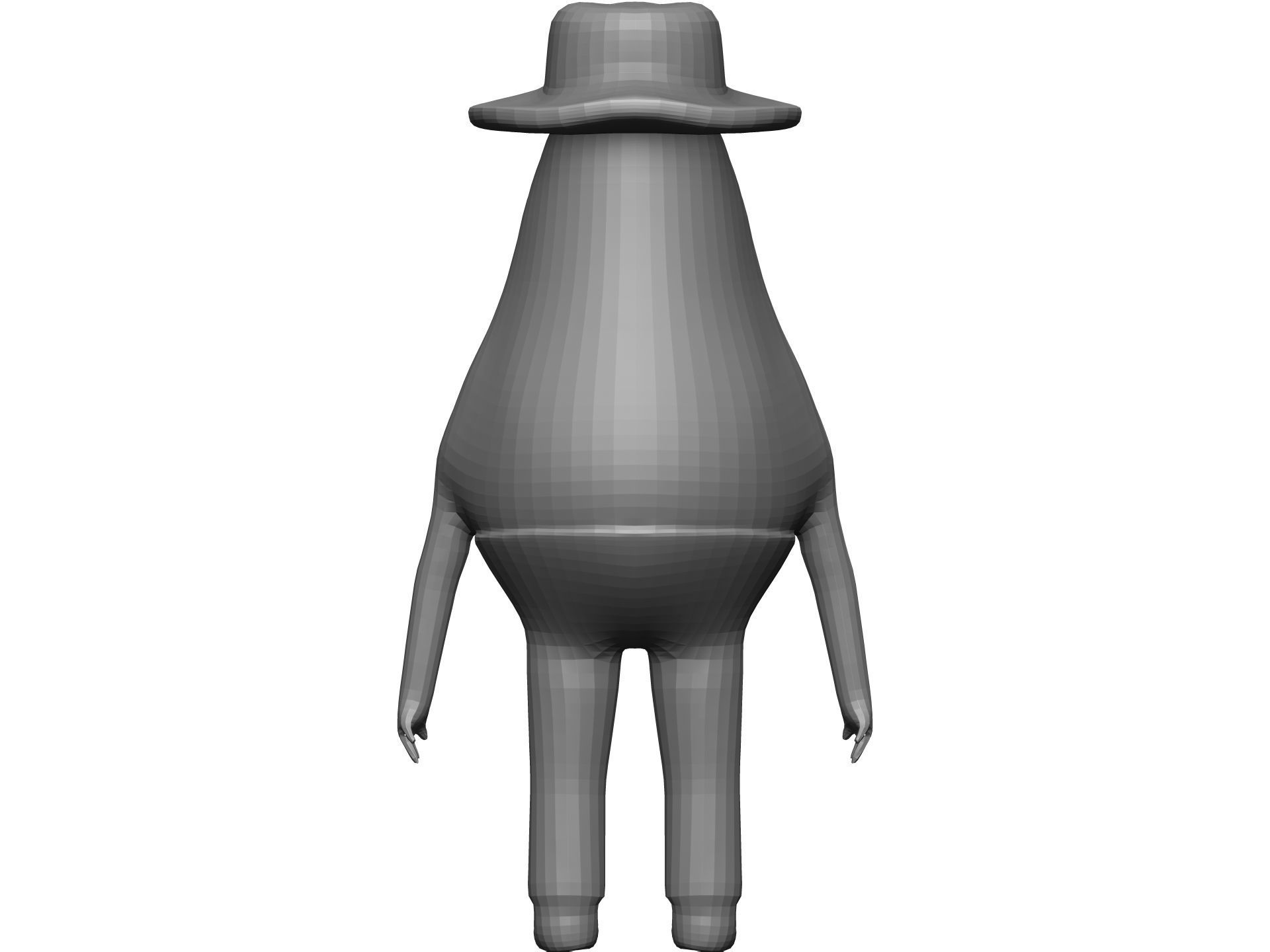 Cartoon Avokado Low-poly 3D model_11