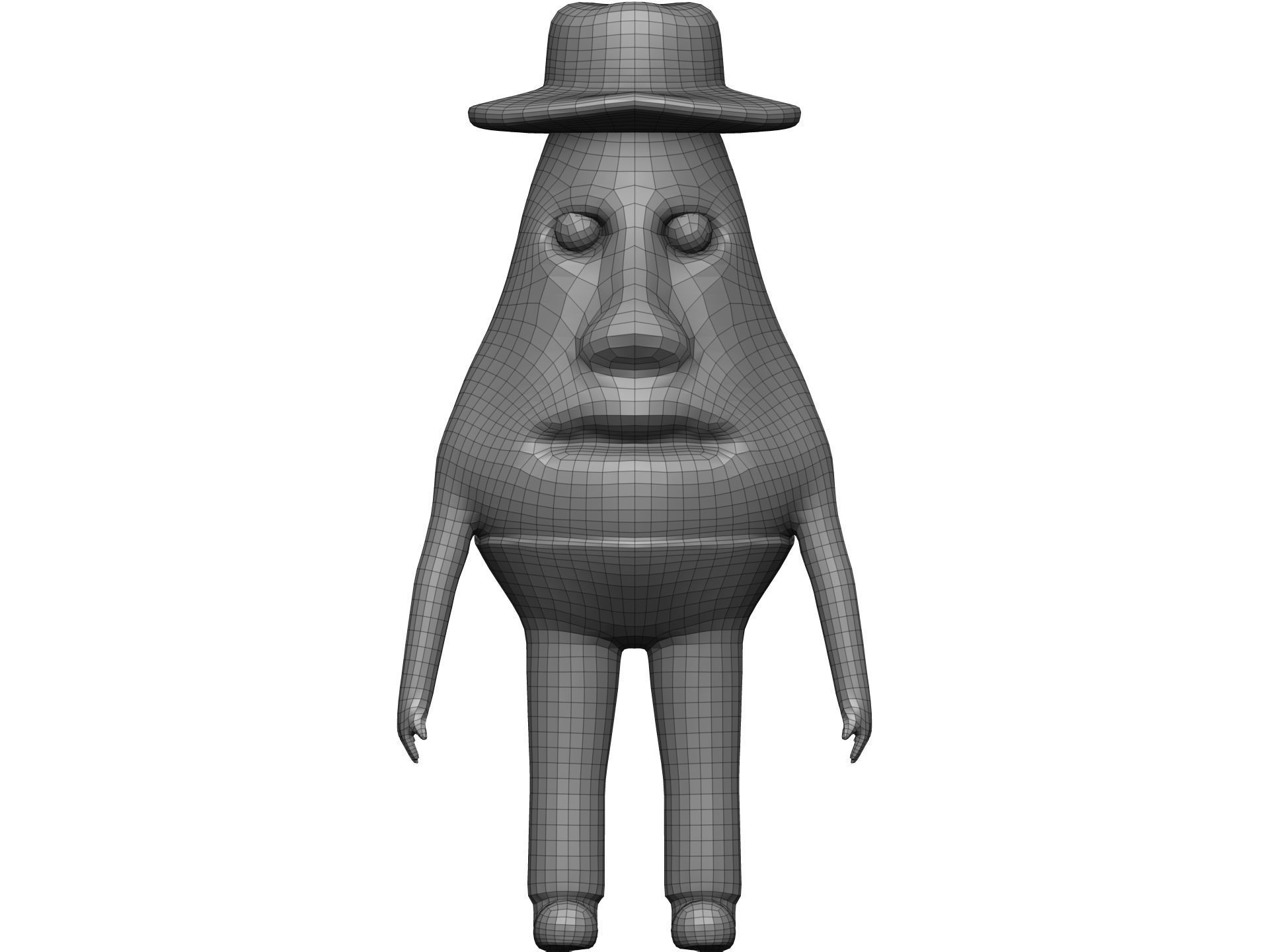 Cartoon Avokado Low-poly 3D model_13