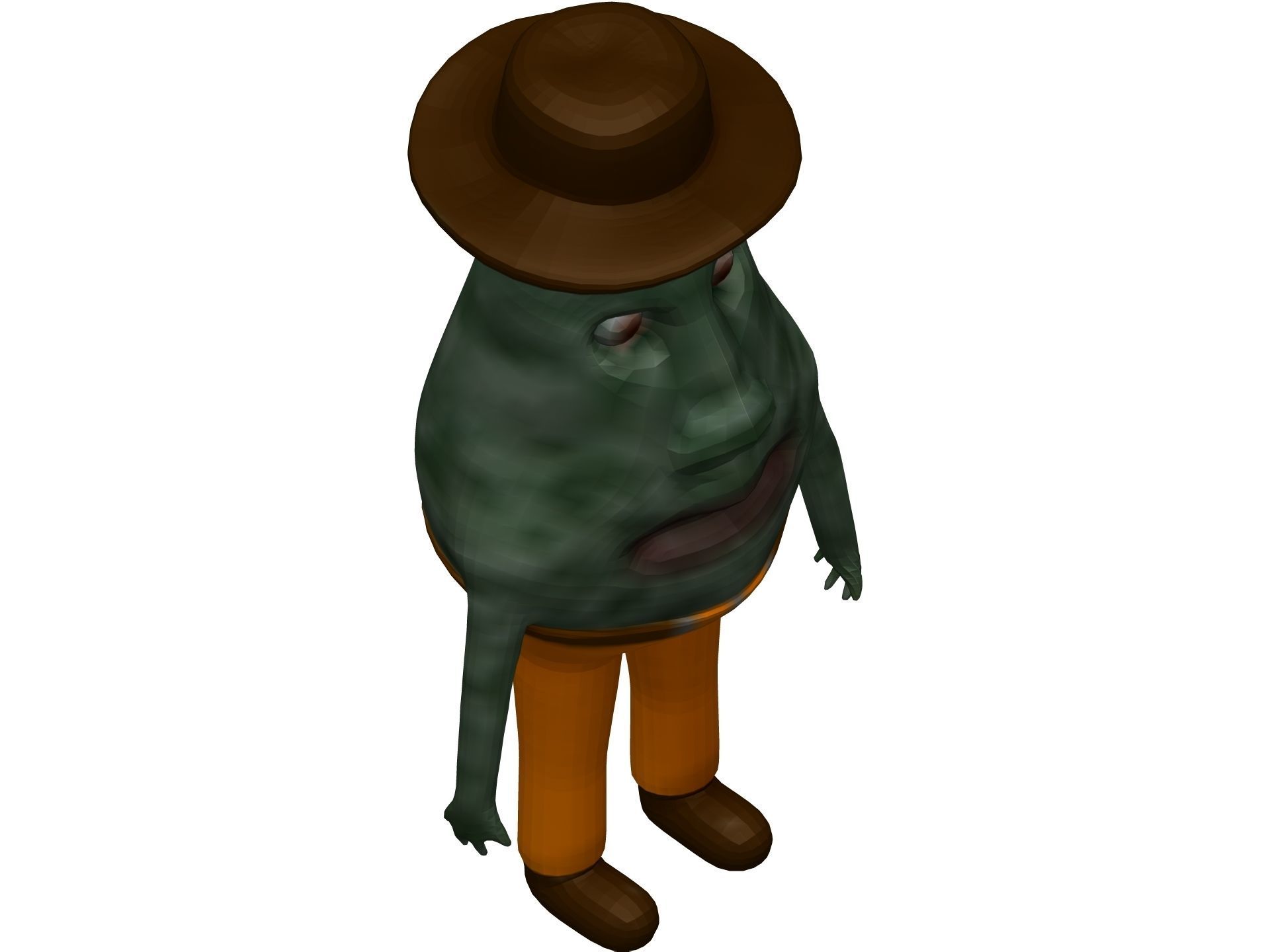 Cartoon Avokado Low-poly 3D model_7