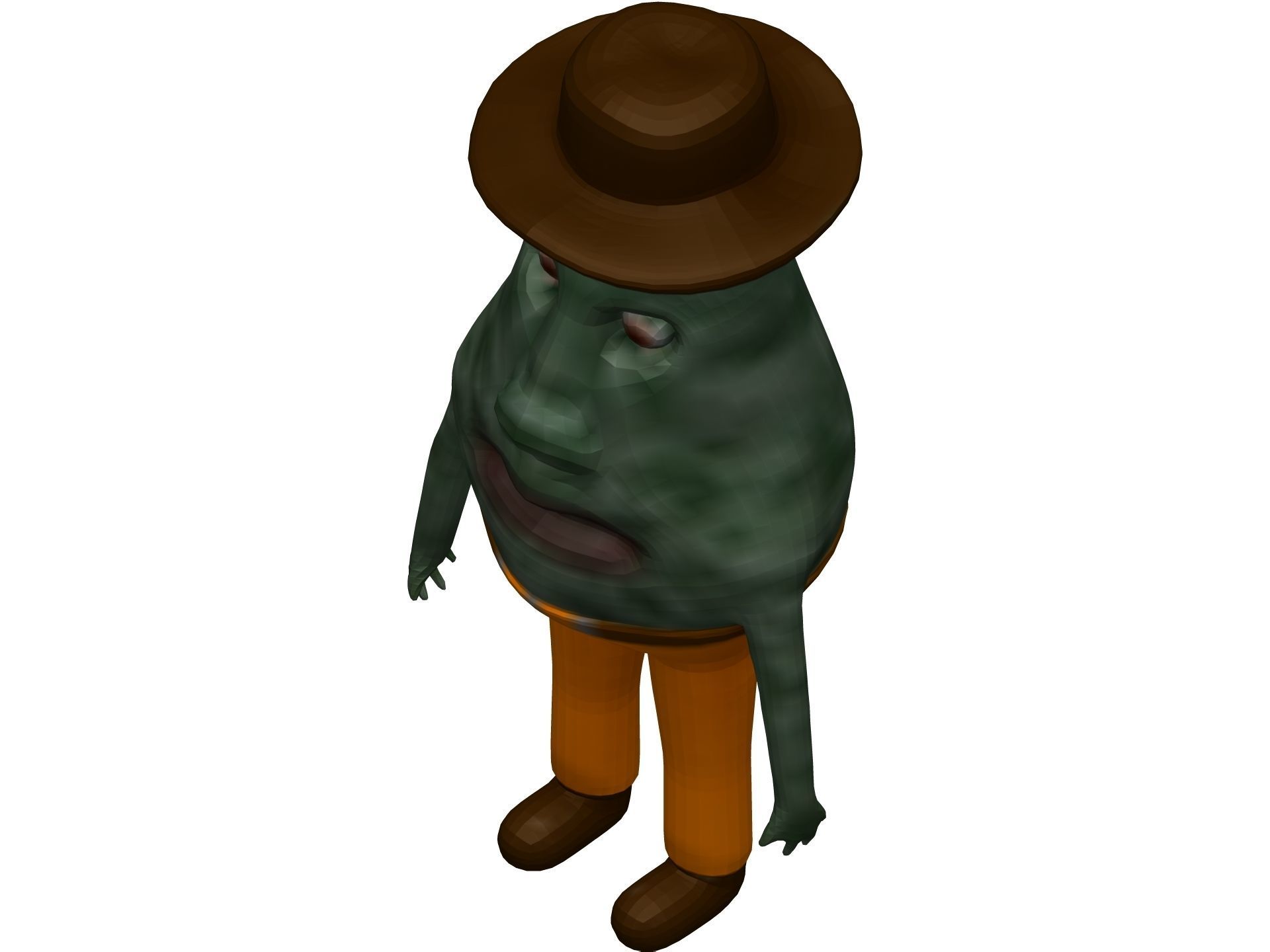 Cartoon Avokado Low-poly 3D model_8