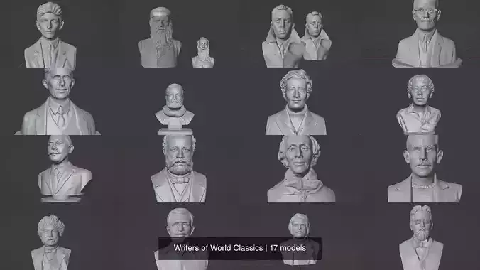 Writers of World Classics 3D Model Collection