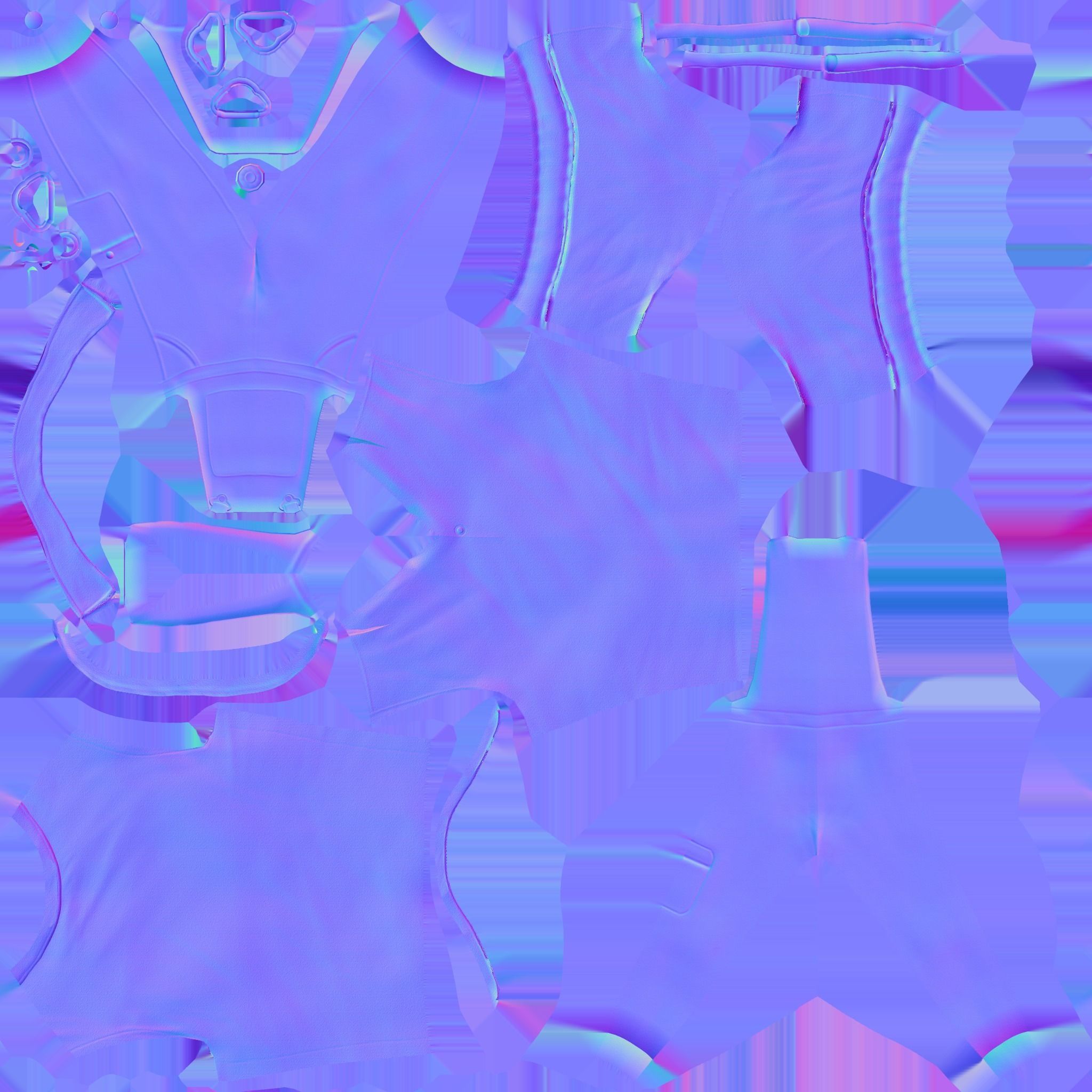 Farmer Suit Low-poly 3D model_12