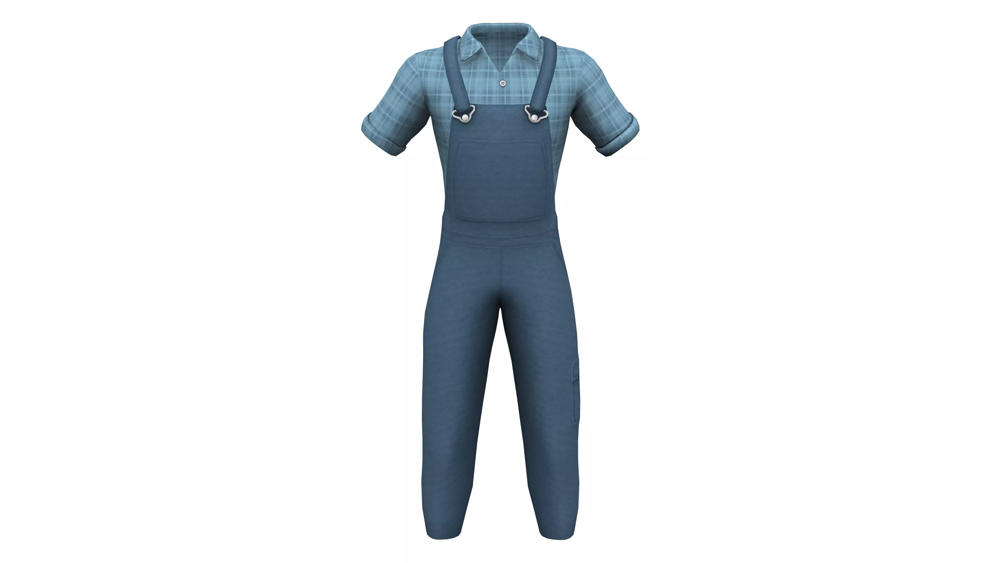 Farmer Suit Low-poly 3D model_0