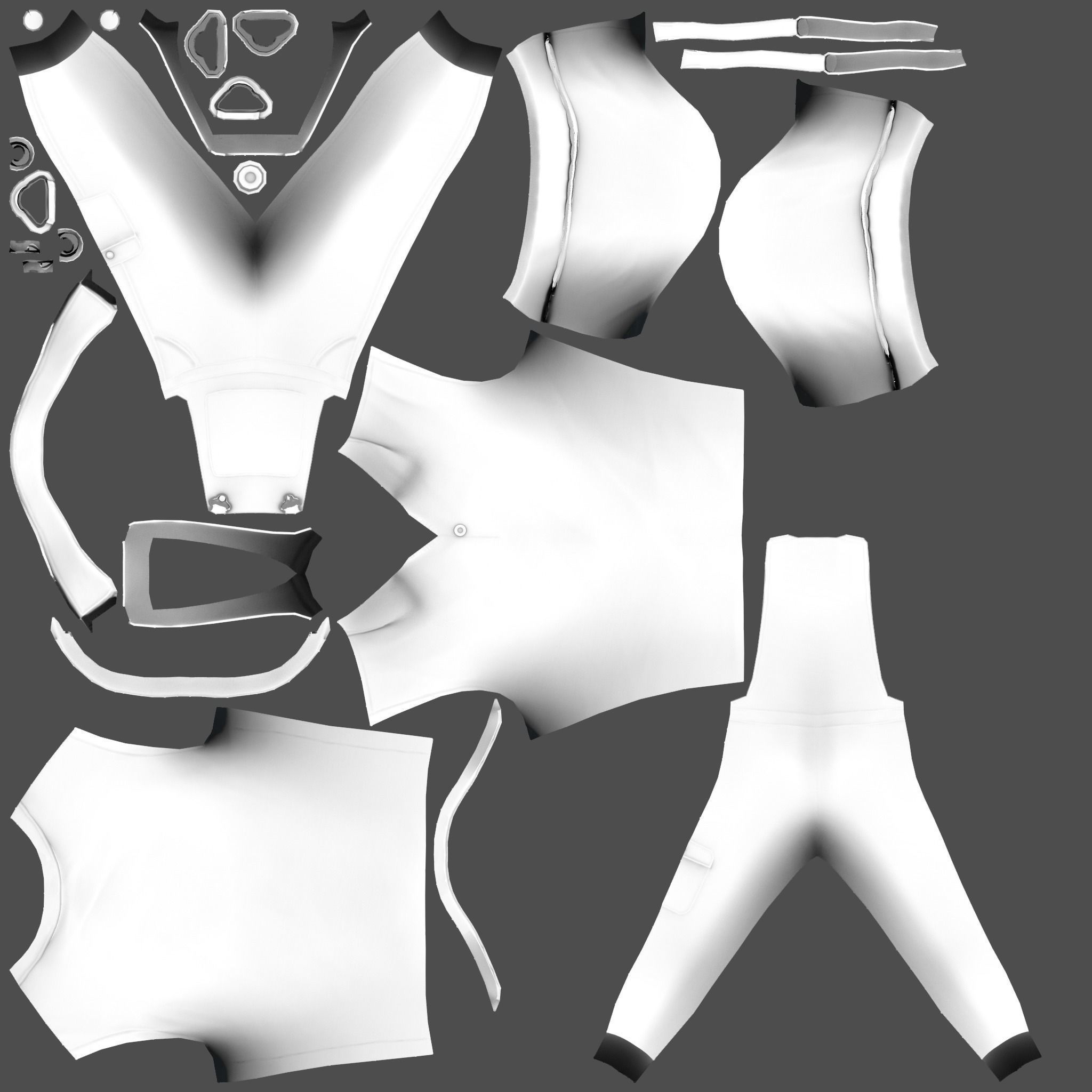 Farmer Suit Low-poly 3D model_14