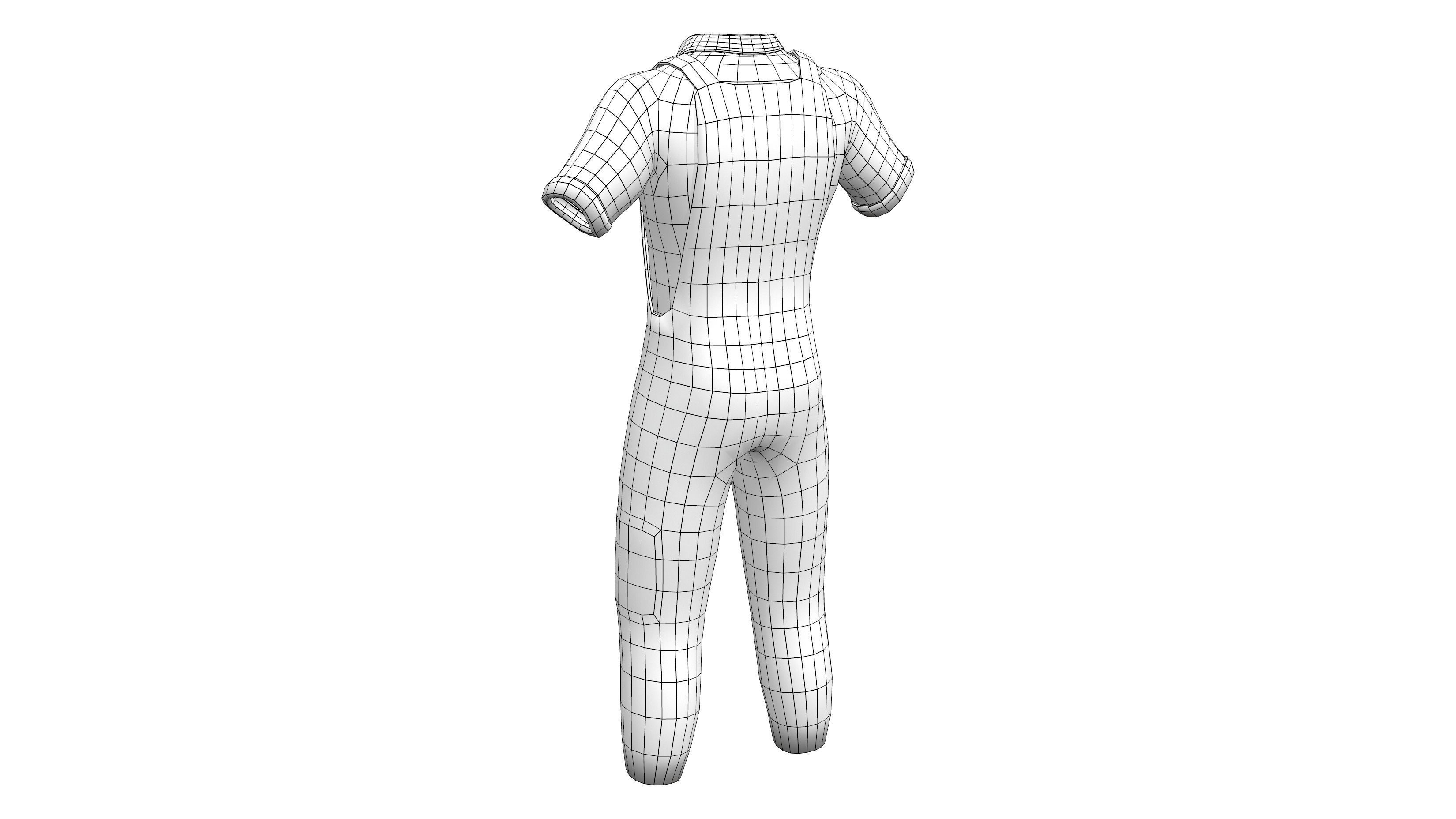 Farmer Suit Low-poly 3D model_7