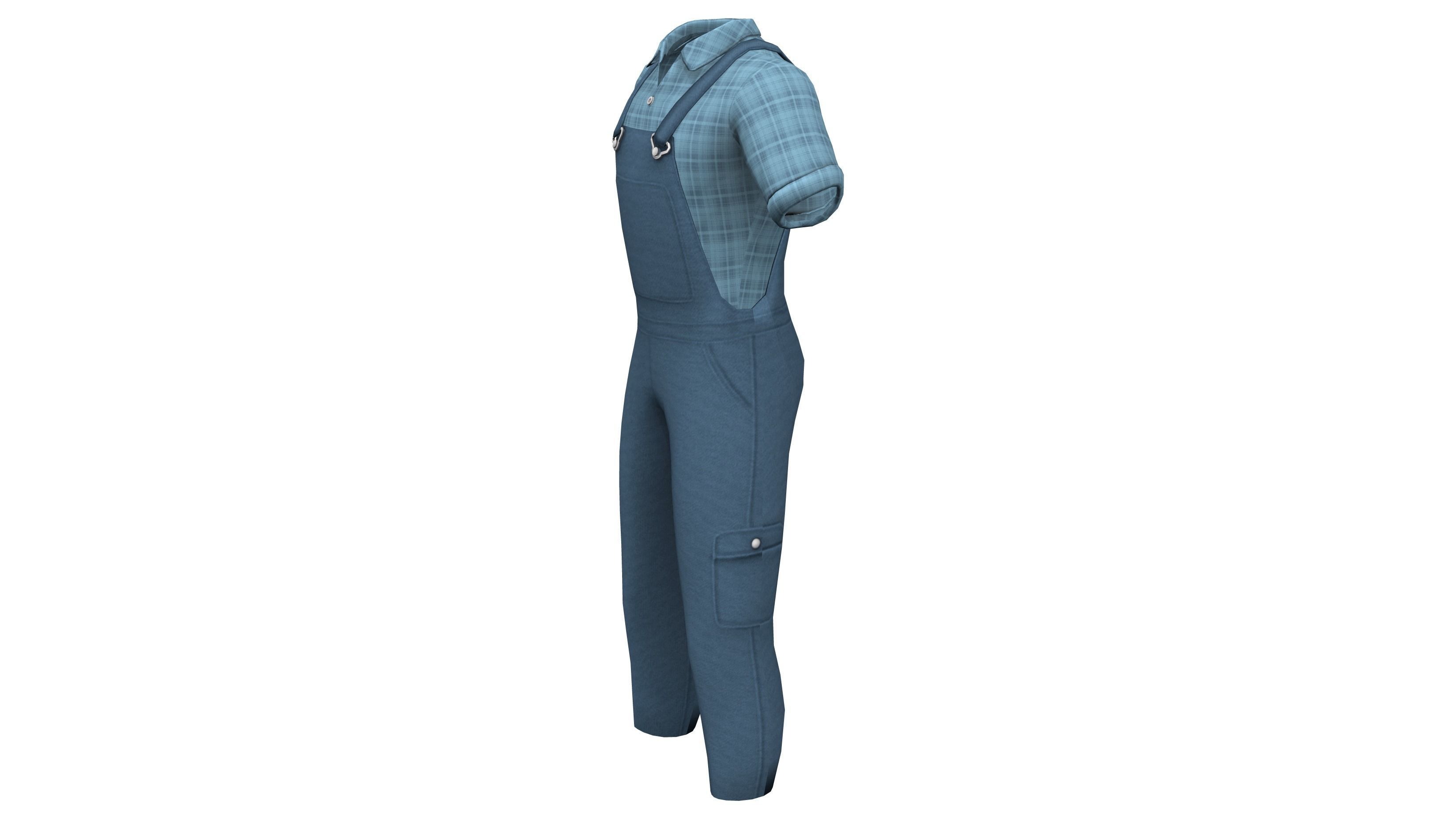 Farmer Suit Low-poly 3D model_2