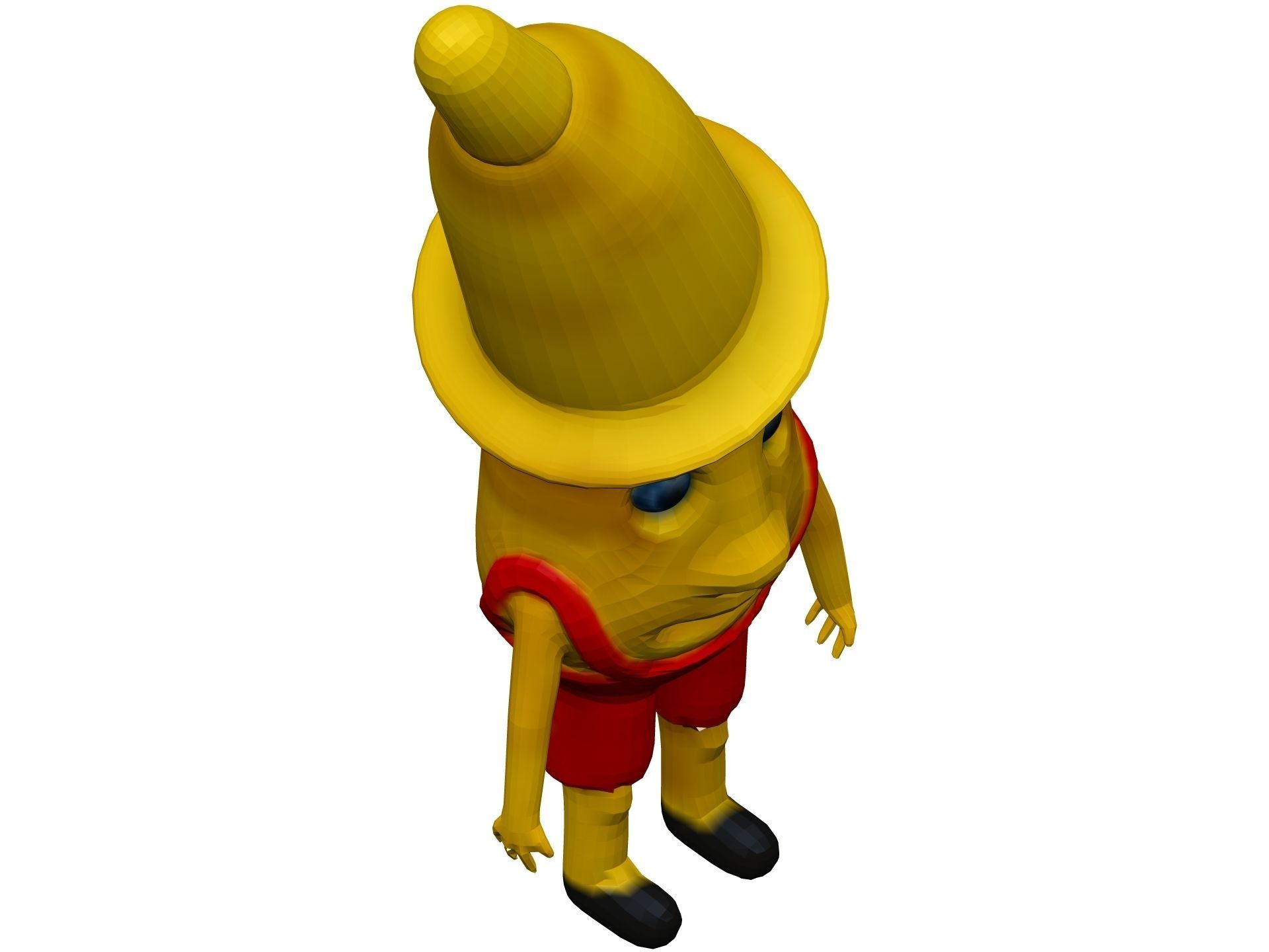 Cartoon Banana Low-poly 3D model_7