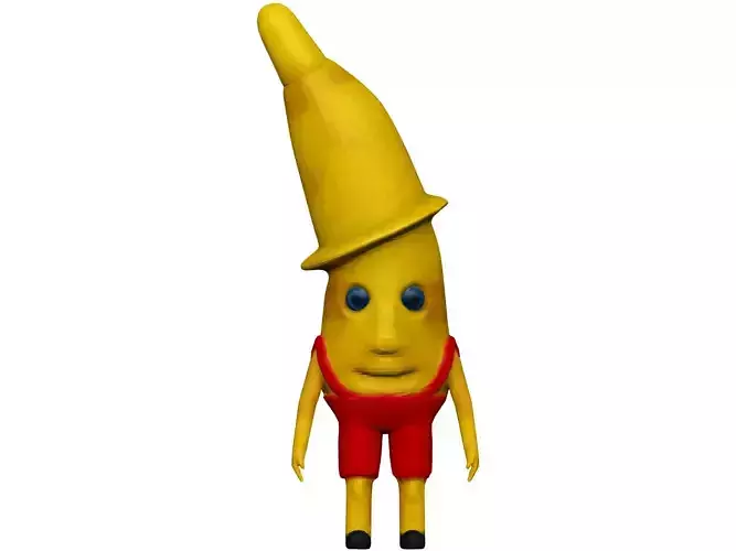 Cartoon Banana Low-poly 3D model