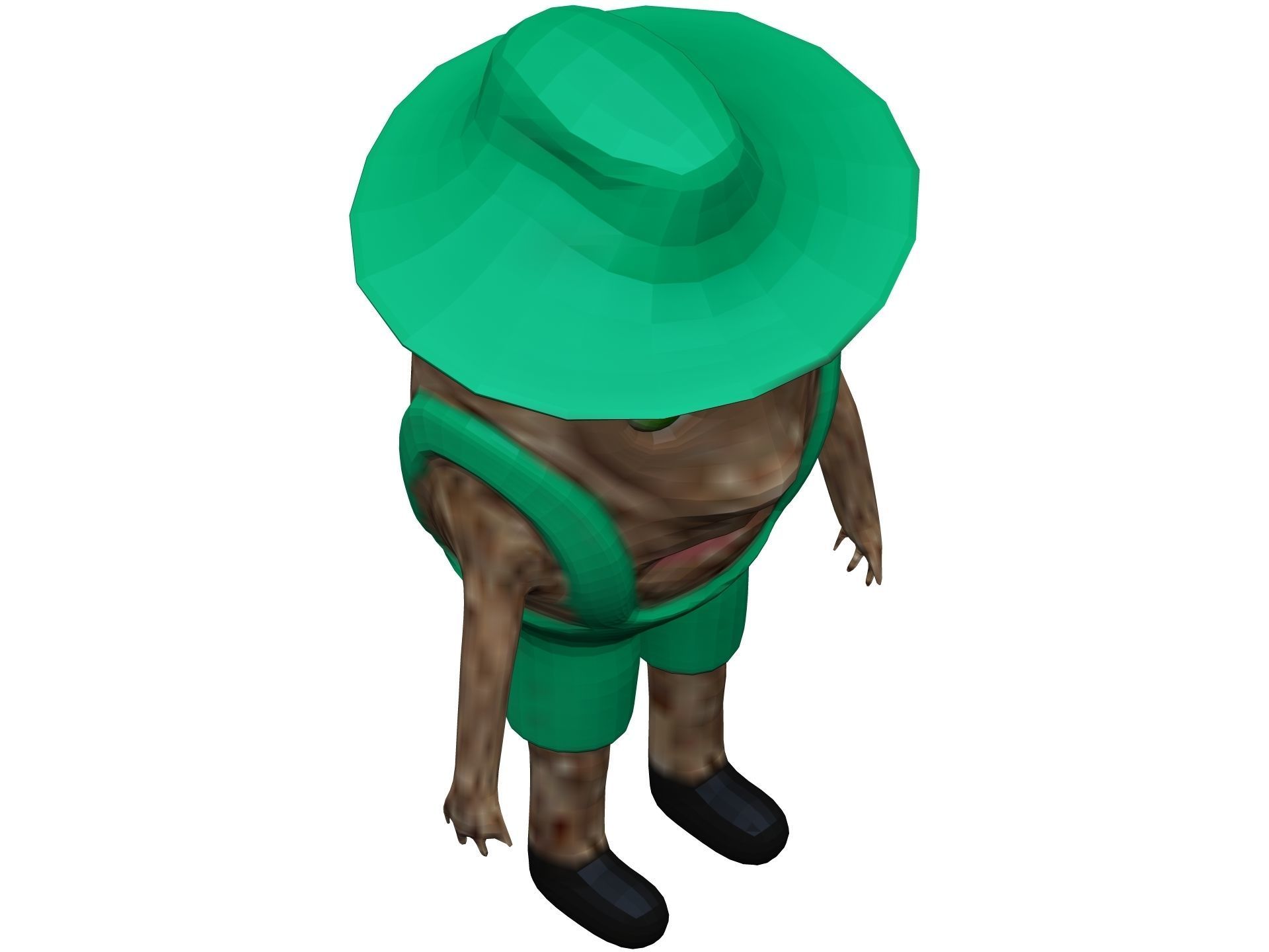 Cartoon Coconut Low-poly 3D model_7