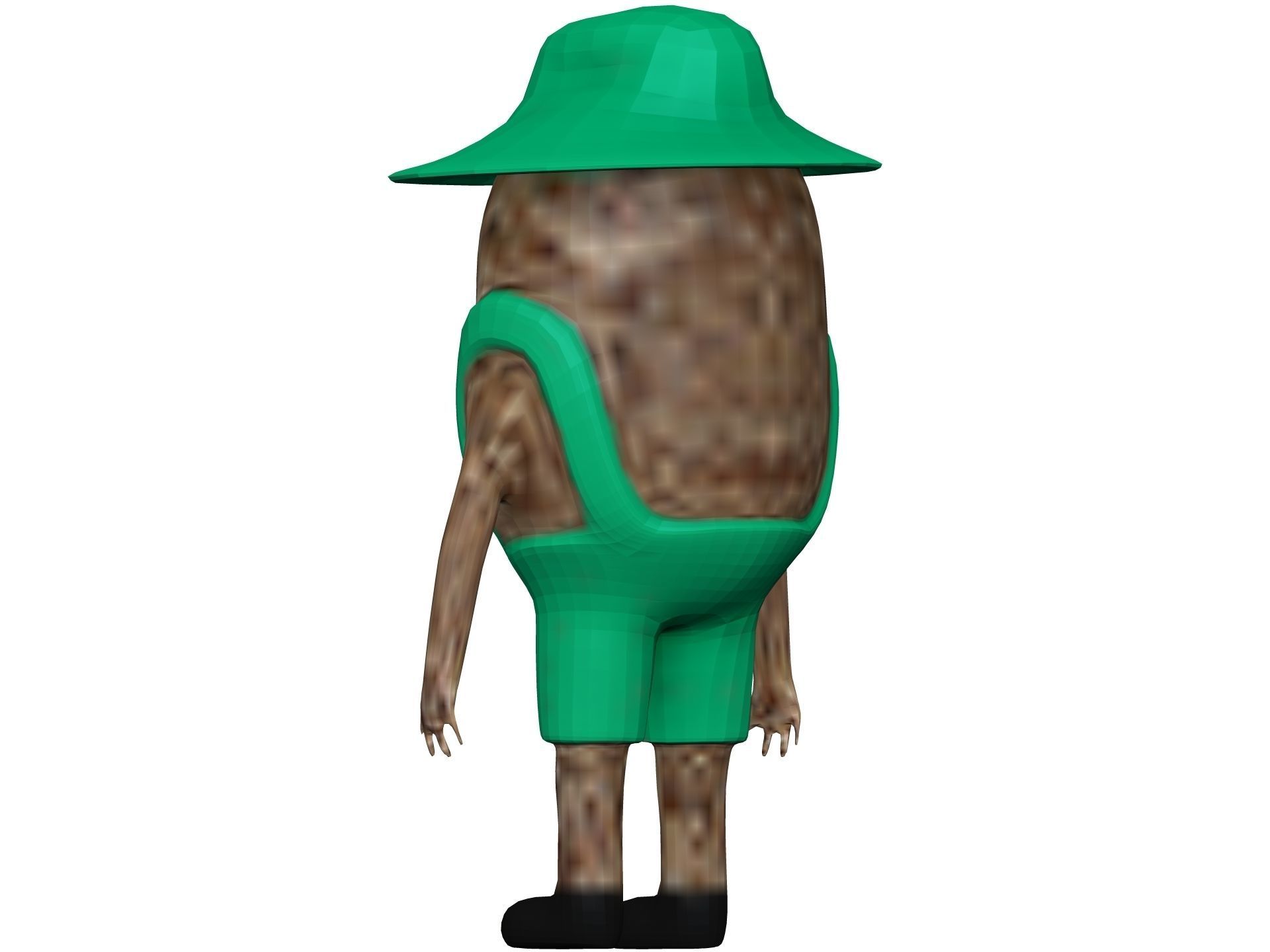 Cartoon Coconut Low-poly 3D model_3