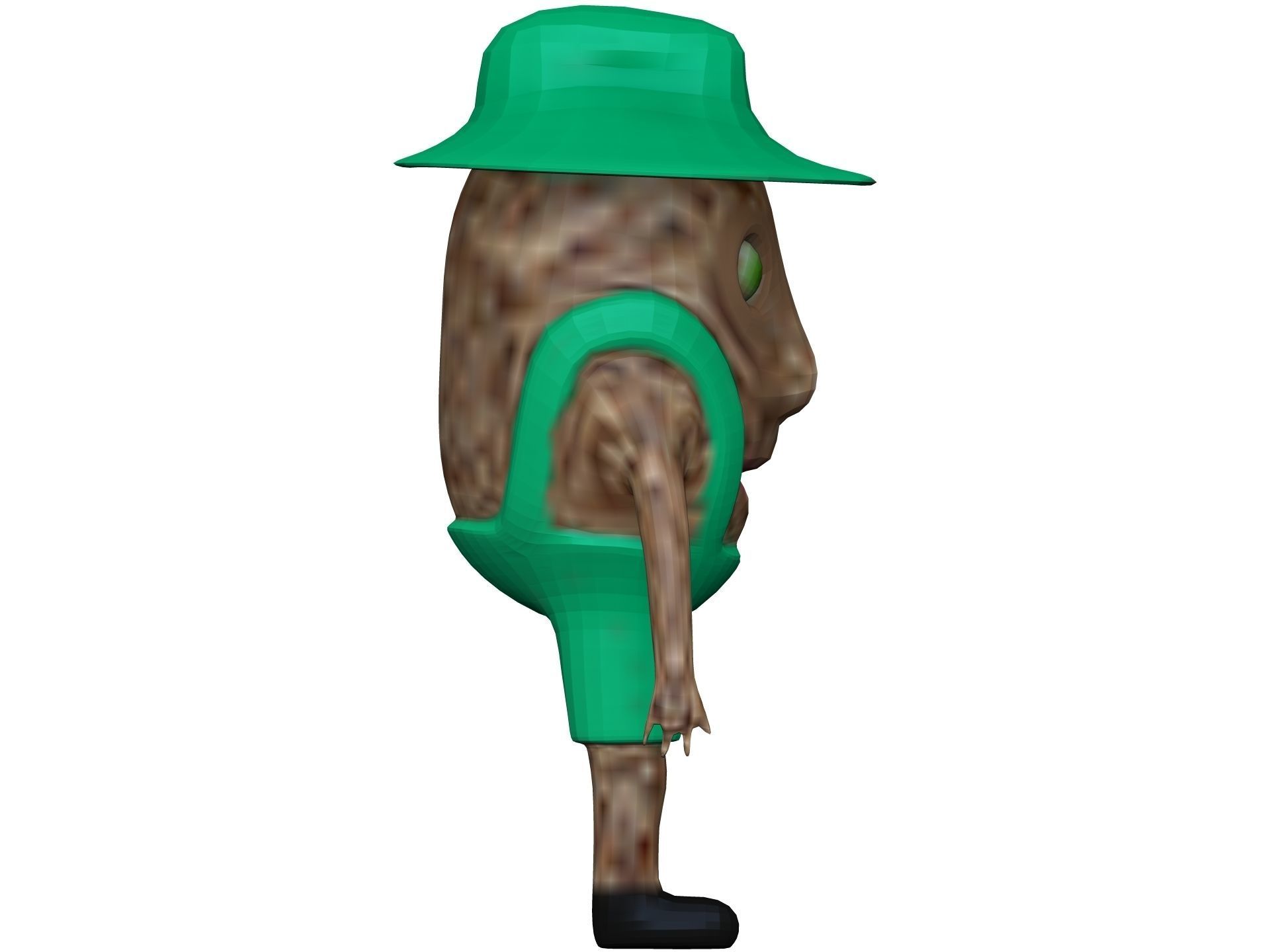 Cartoon Coconut Low-poly 3D model_6