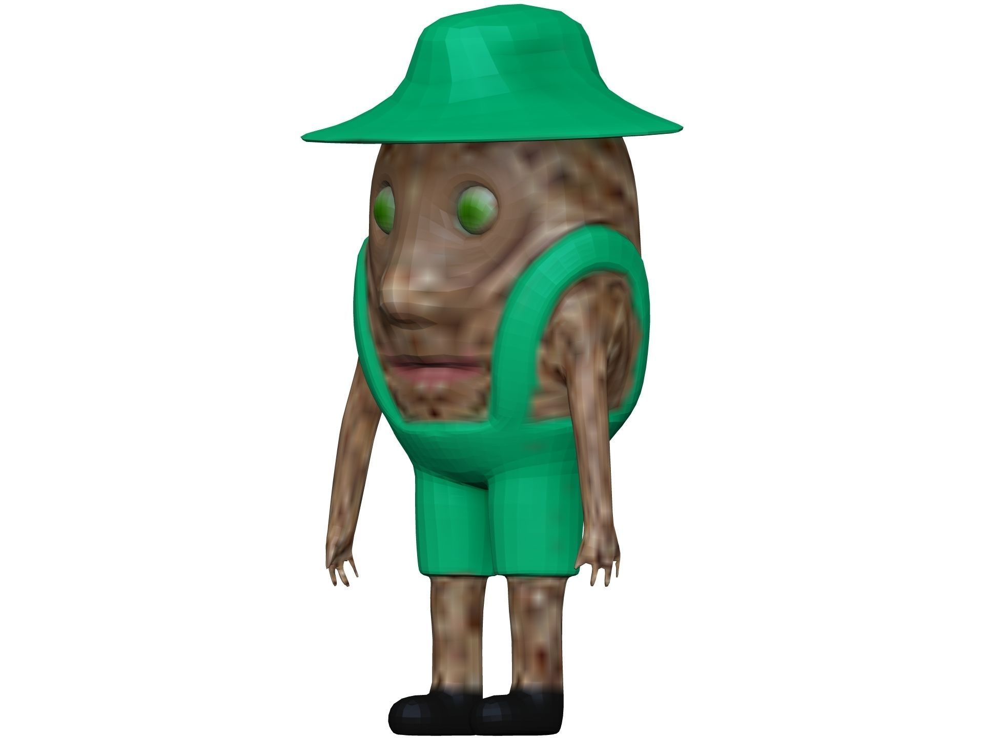 Cartoon Coconut Low-poly 3D model_1