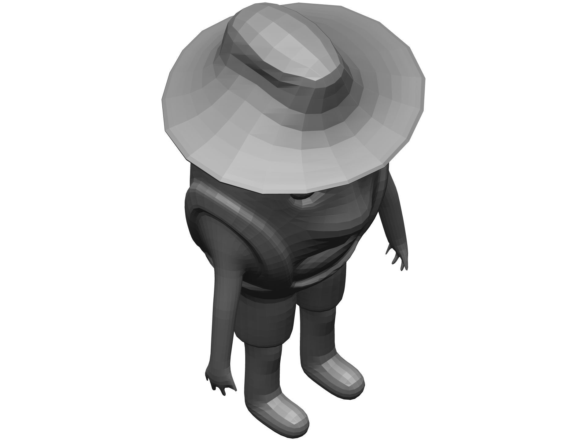 Cartoon Coconut Low-poly 3D model_13