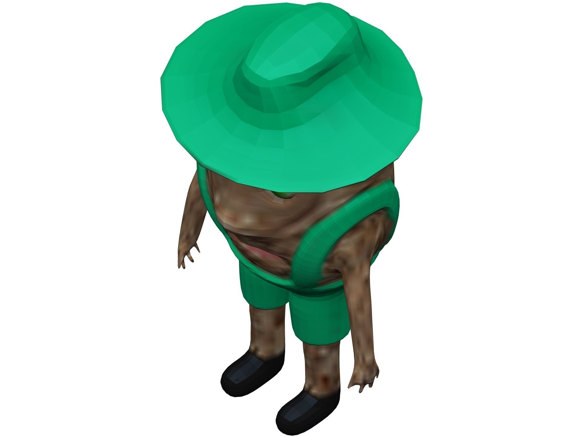 Cartoon Coconut Low-poly 3D model_8