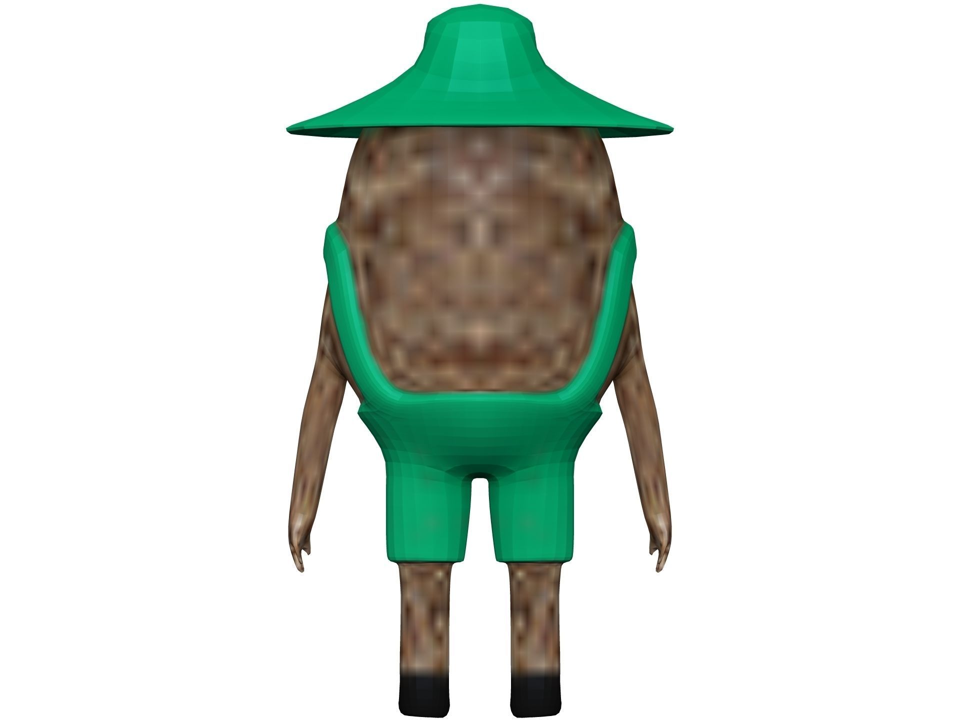 Cartoon Coconut Low-poly 3D model_4