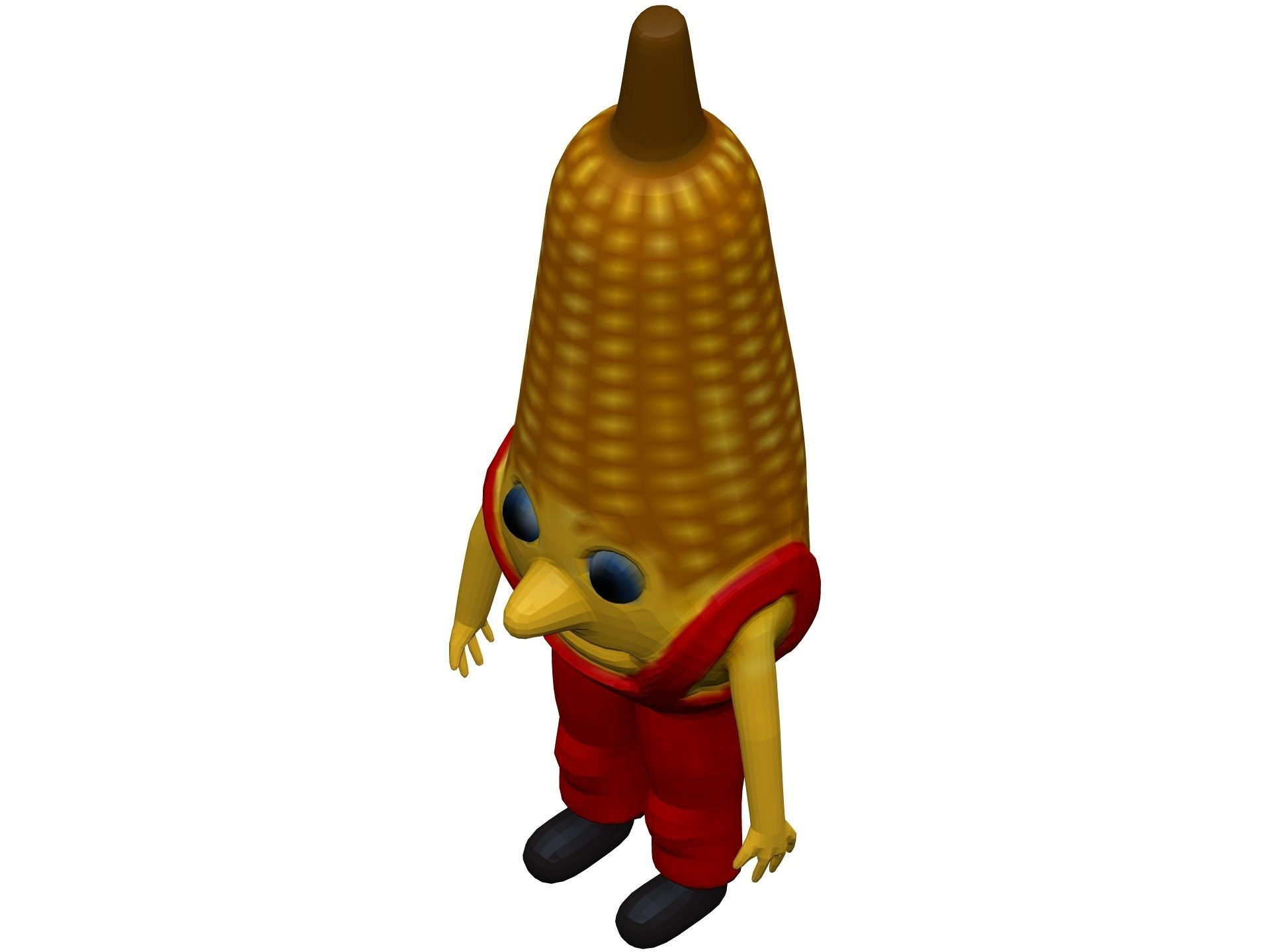 Cartoon Corn Low-poly 3D model_6