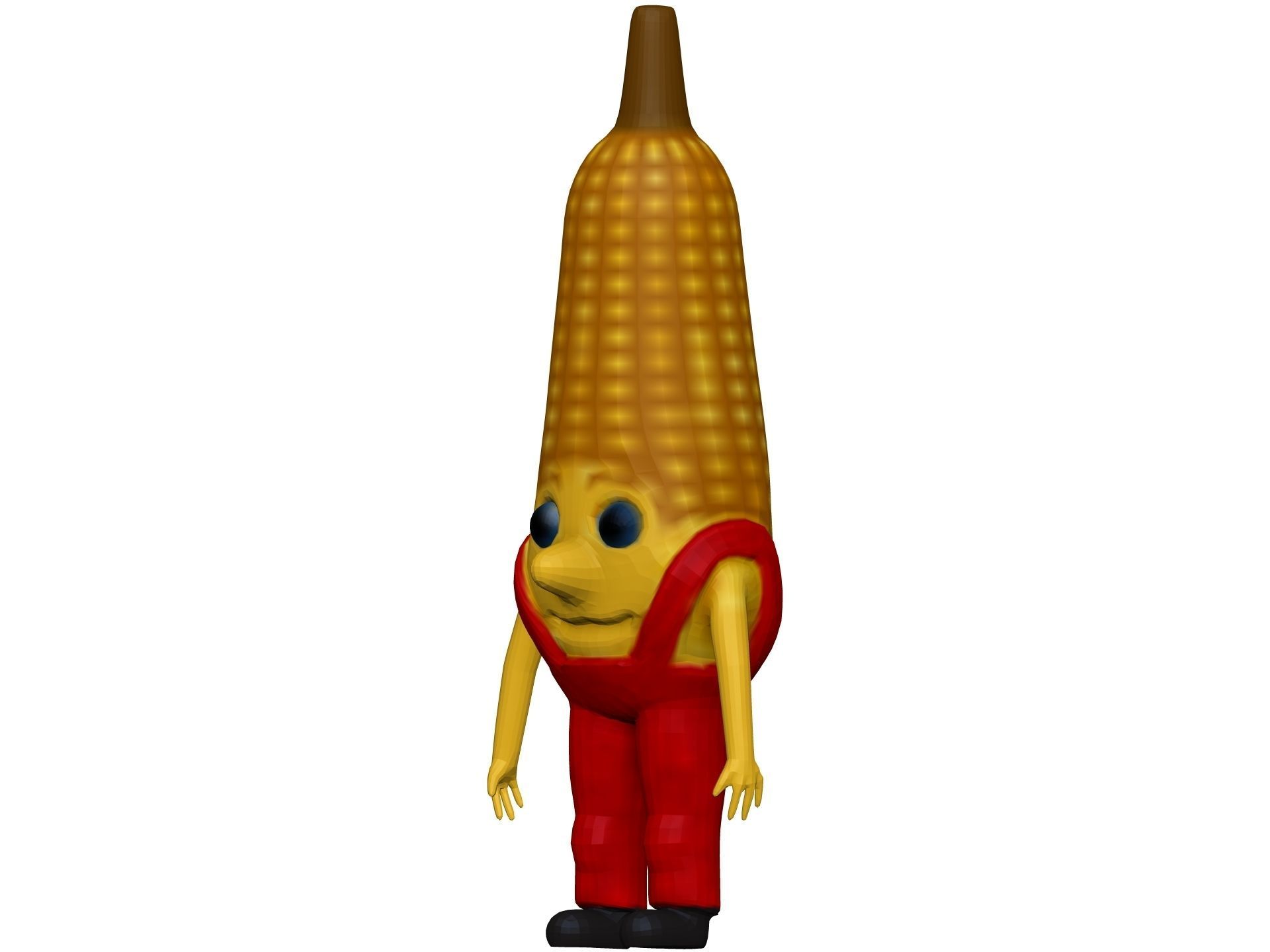 Cartoon Corn Low-poly 3D model_1