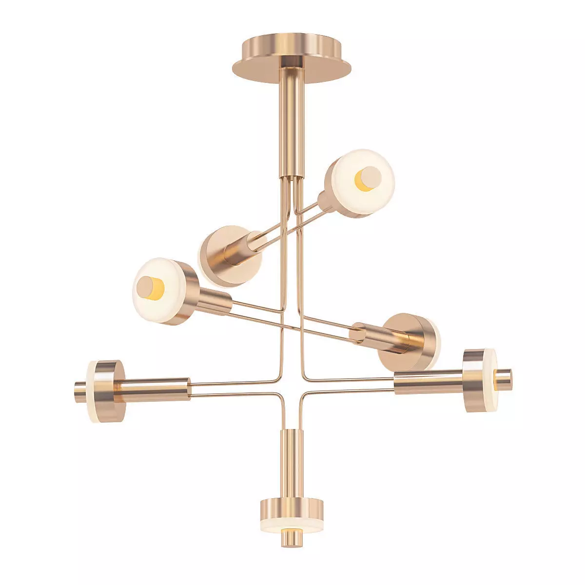 AMARILIS modern brass chandelier with four lights 3D model_0