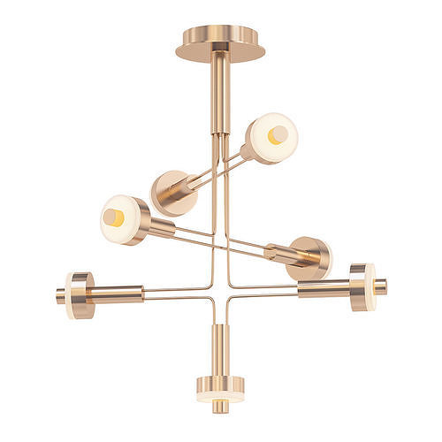 AMARILIS modern brass chandelier with four lights 3D model