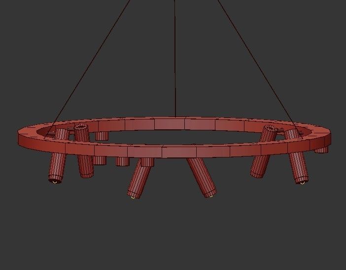 AGVID circular pendant light gold 3D model_2