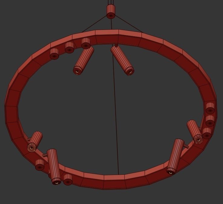 AGVID circular pendant light gold 3D model_1