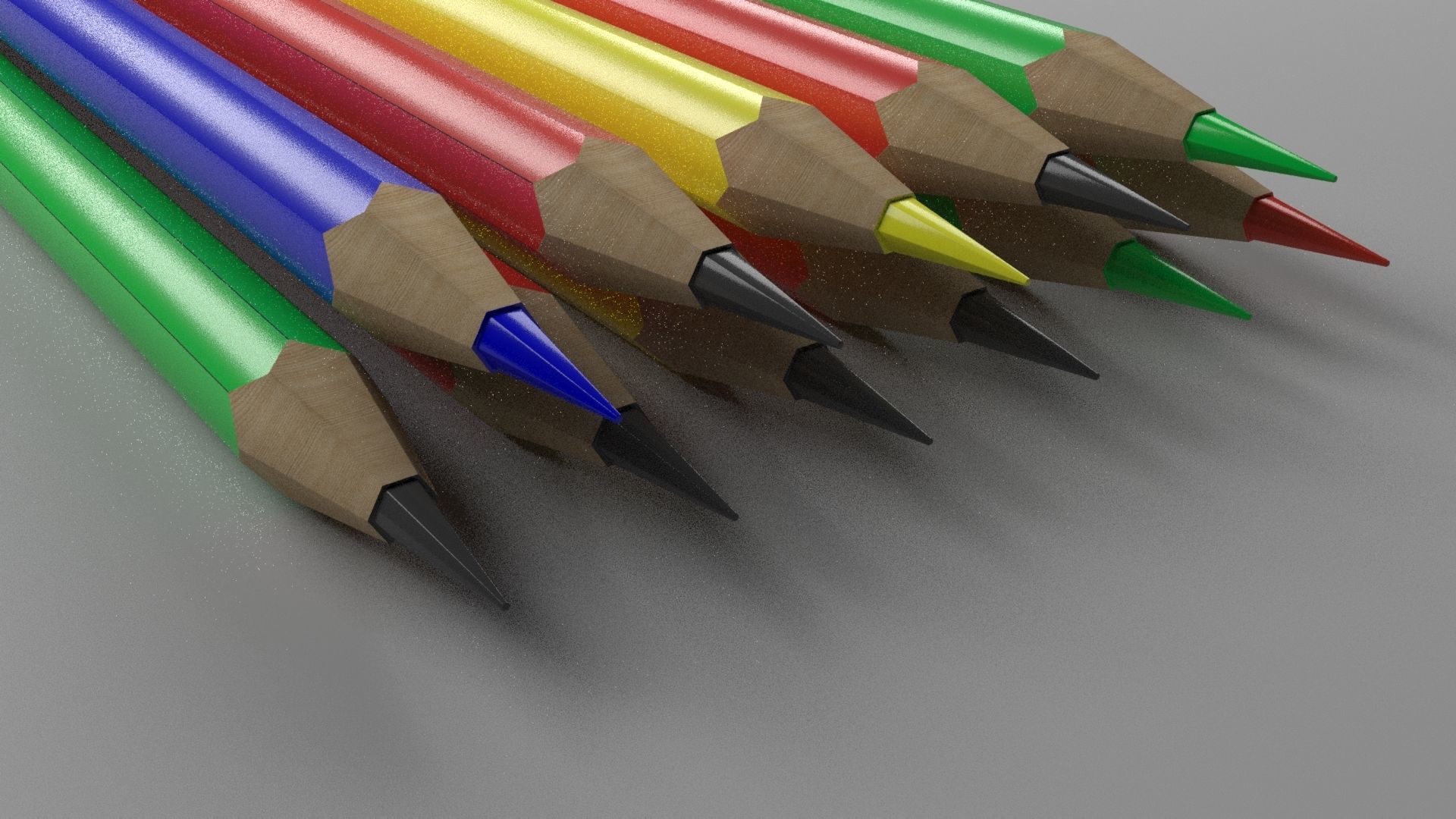 Pencils 3D model_2