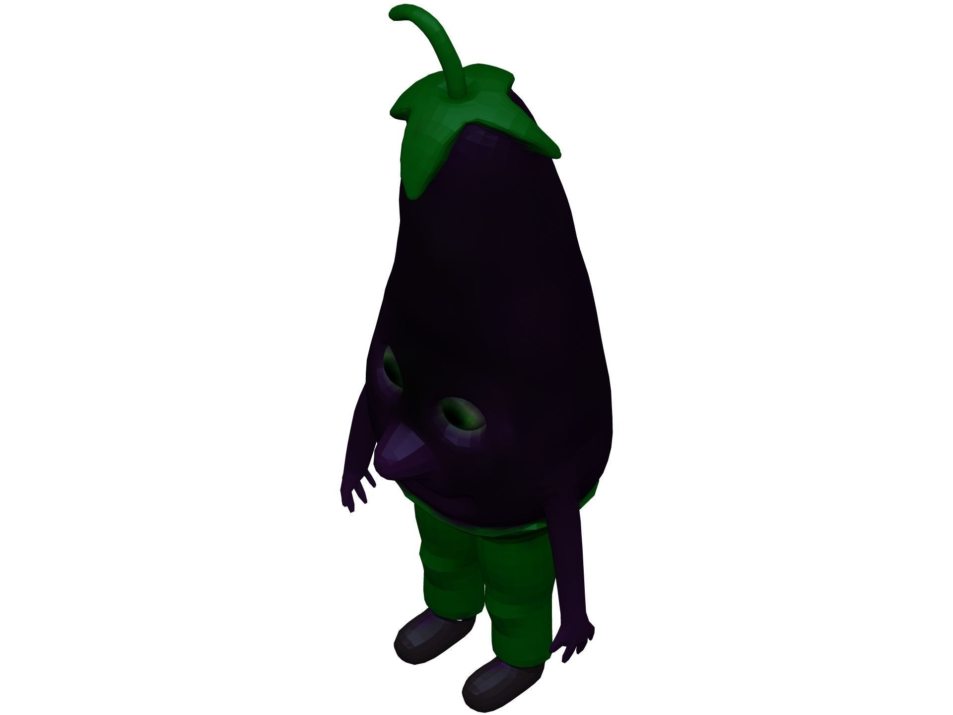 Cartoon Eggplanet Low-poly 3D model_8