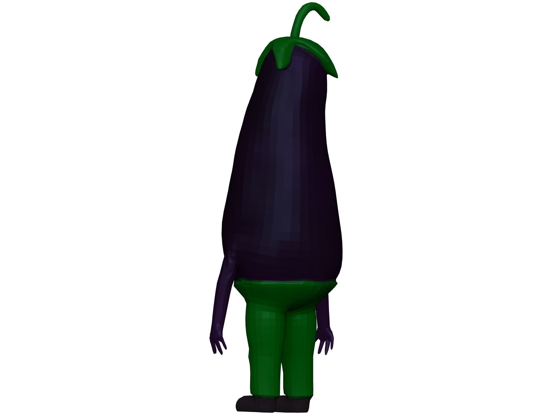 Cartoon Eggplanet Low-poly 3D model_3