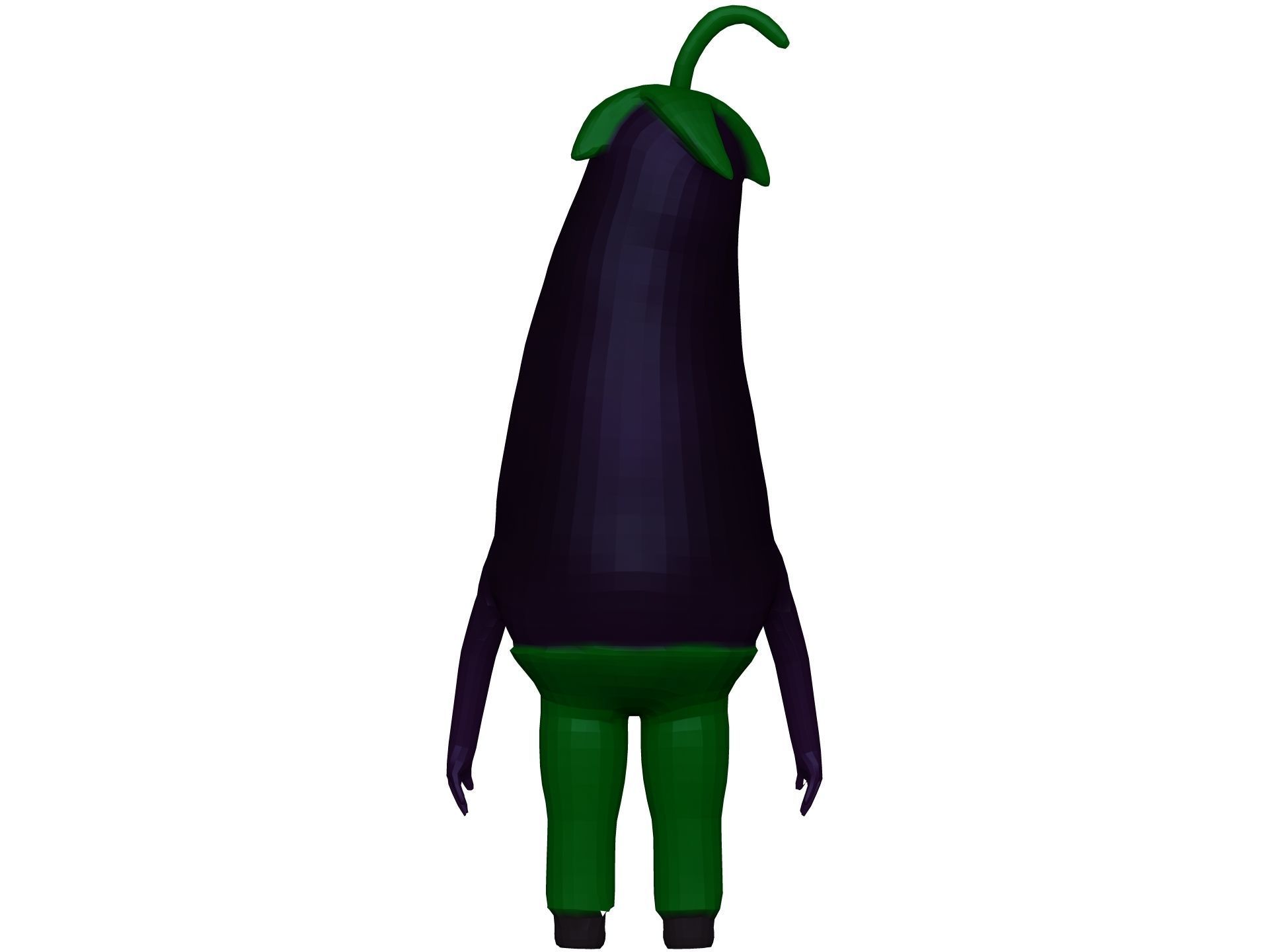 Cartoon Eggplanet Low-poly 3D model_4