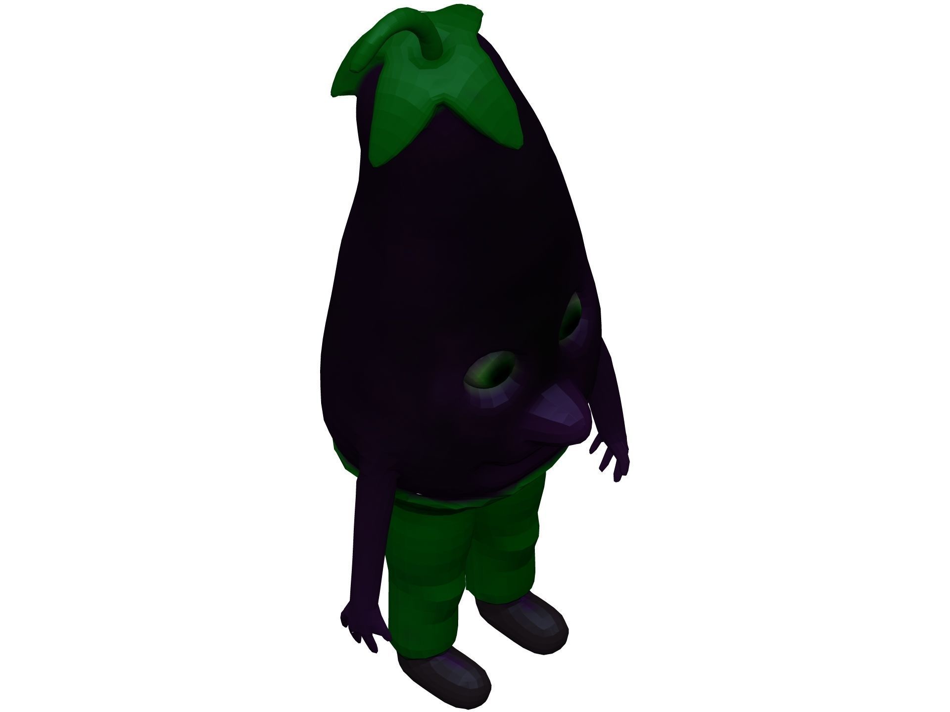 Cartoon Eggplanet Low-poly 3D model_7