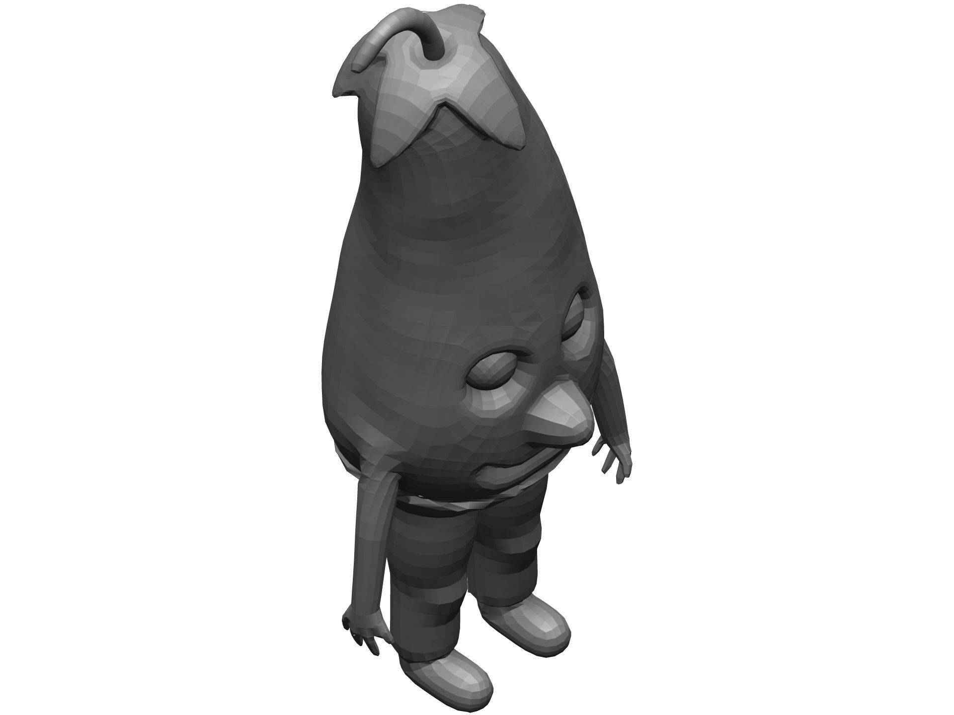 Cartoon Eggplanet Low-poly 3D model_13