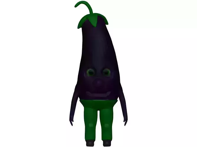 Cartoon Eggplanet Low-poly 3D model