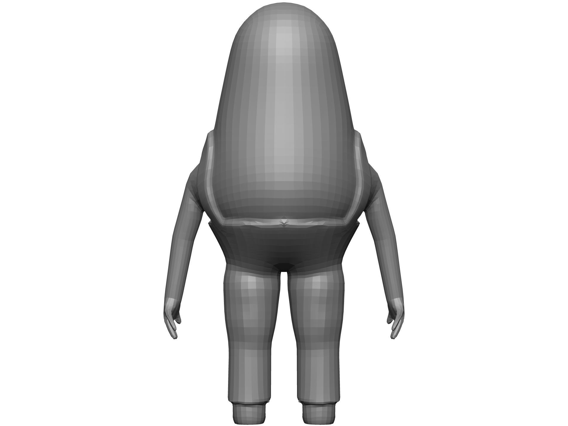 Cartoon Endive Low-poly 3D model_11