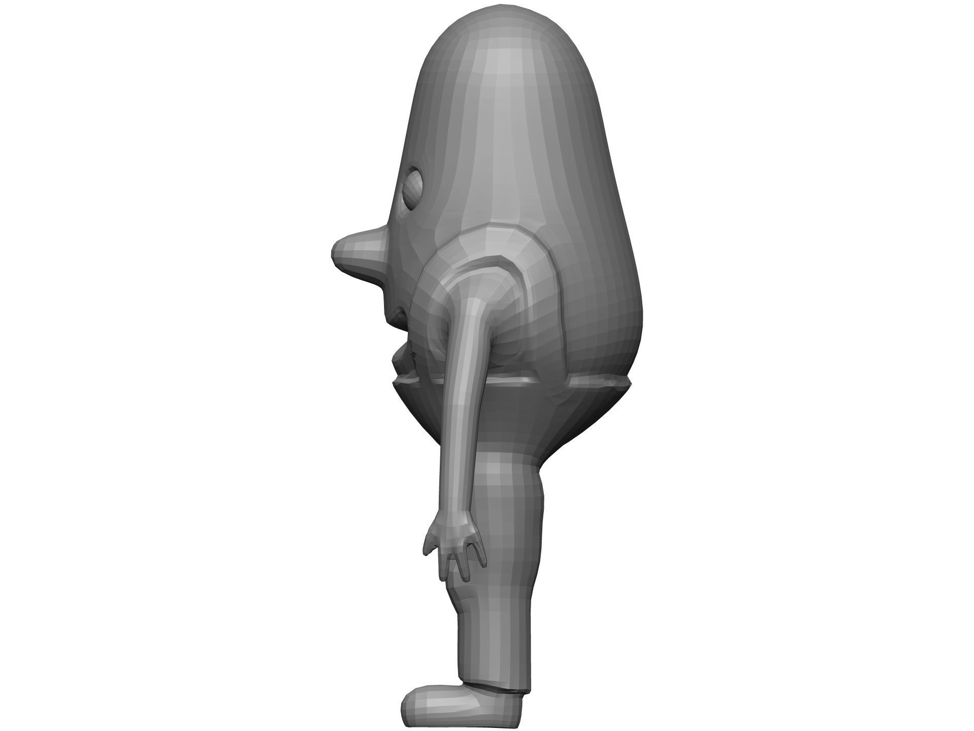 Cartoon Endive Low-poly 3D model_10