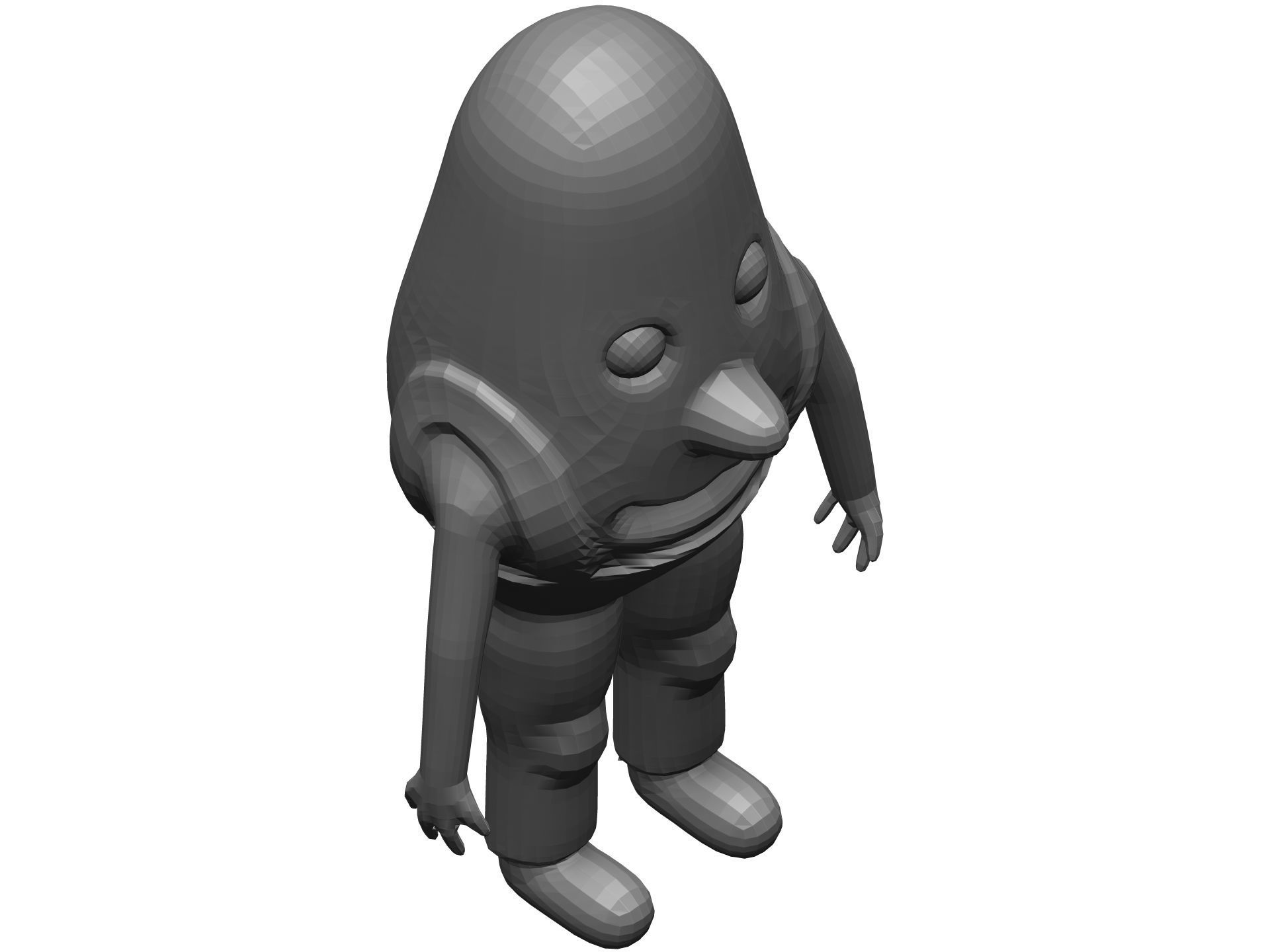 Cartoon Endive Low-poly 3D model_13