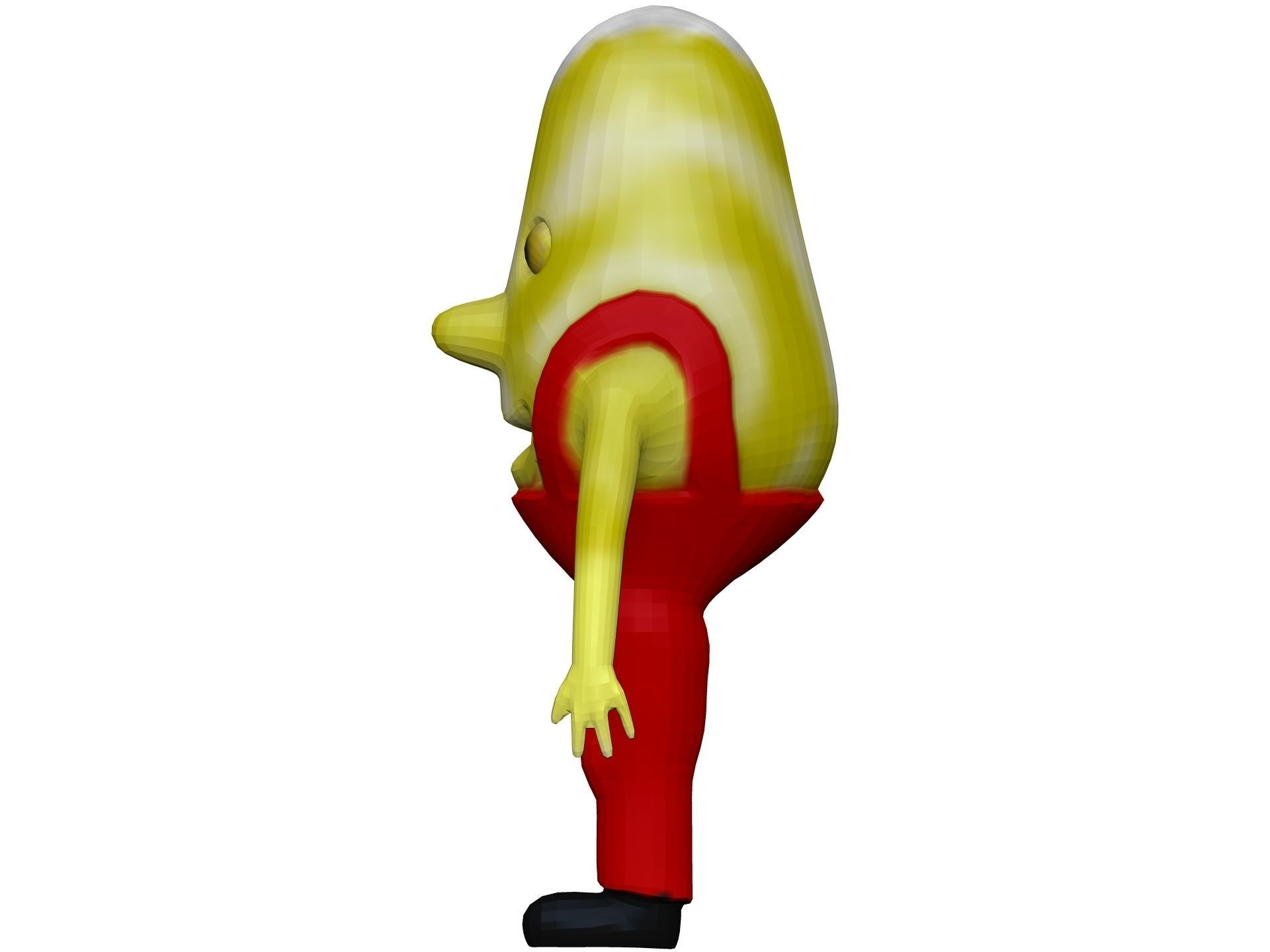 Cartoon Endive Low-poly 3D model_2