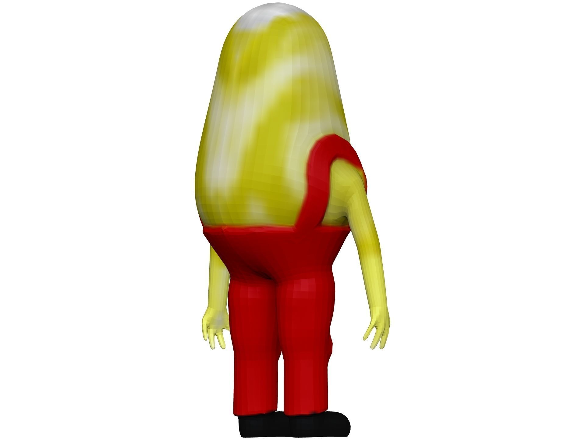 Cartoon Endive Low-poly 3D model_5