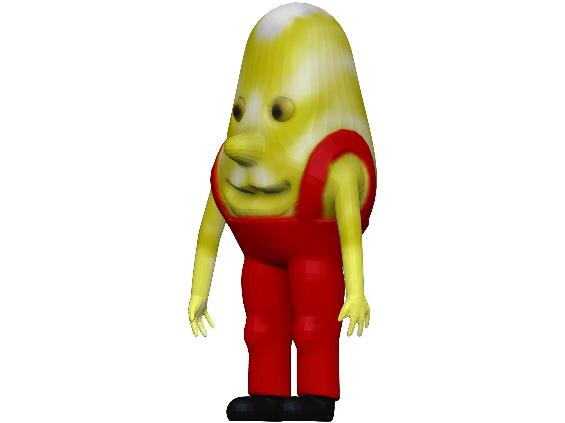 Cartoon Endive Low-poly 3D model_1