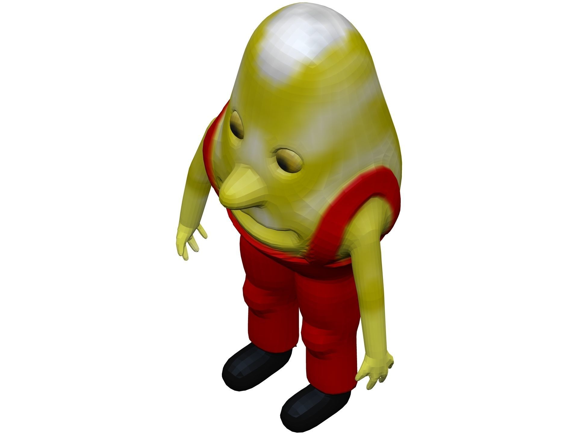 Cartoon Endive Low-poly 3D model_8