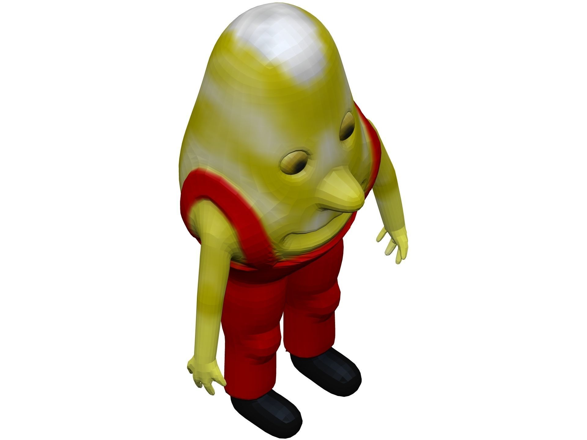 Cartoon Endive Low-poly 3D model_7