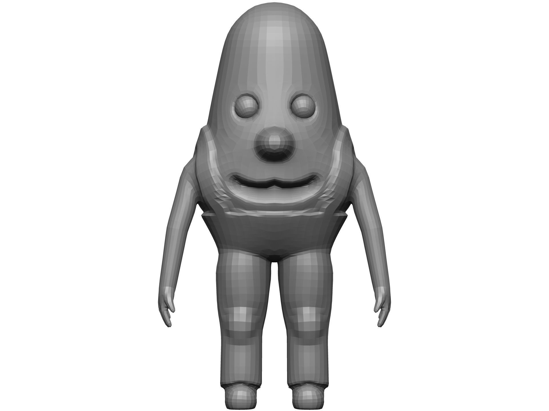 Cartoon Endive Low-poly 3D model_9