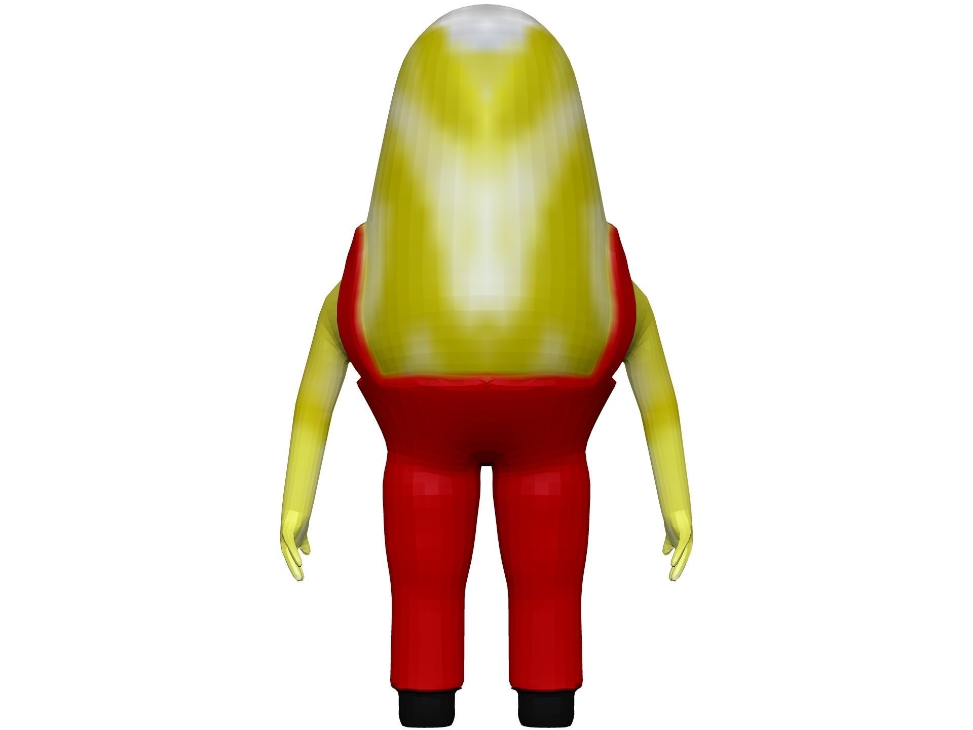 Cartoon Endive Low-poly 3D model_4
