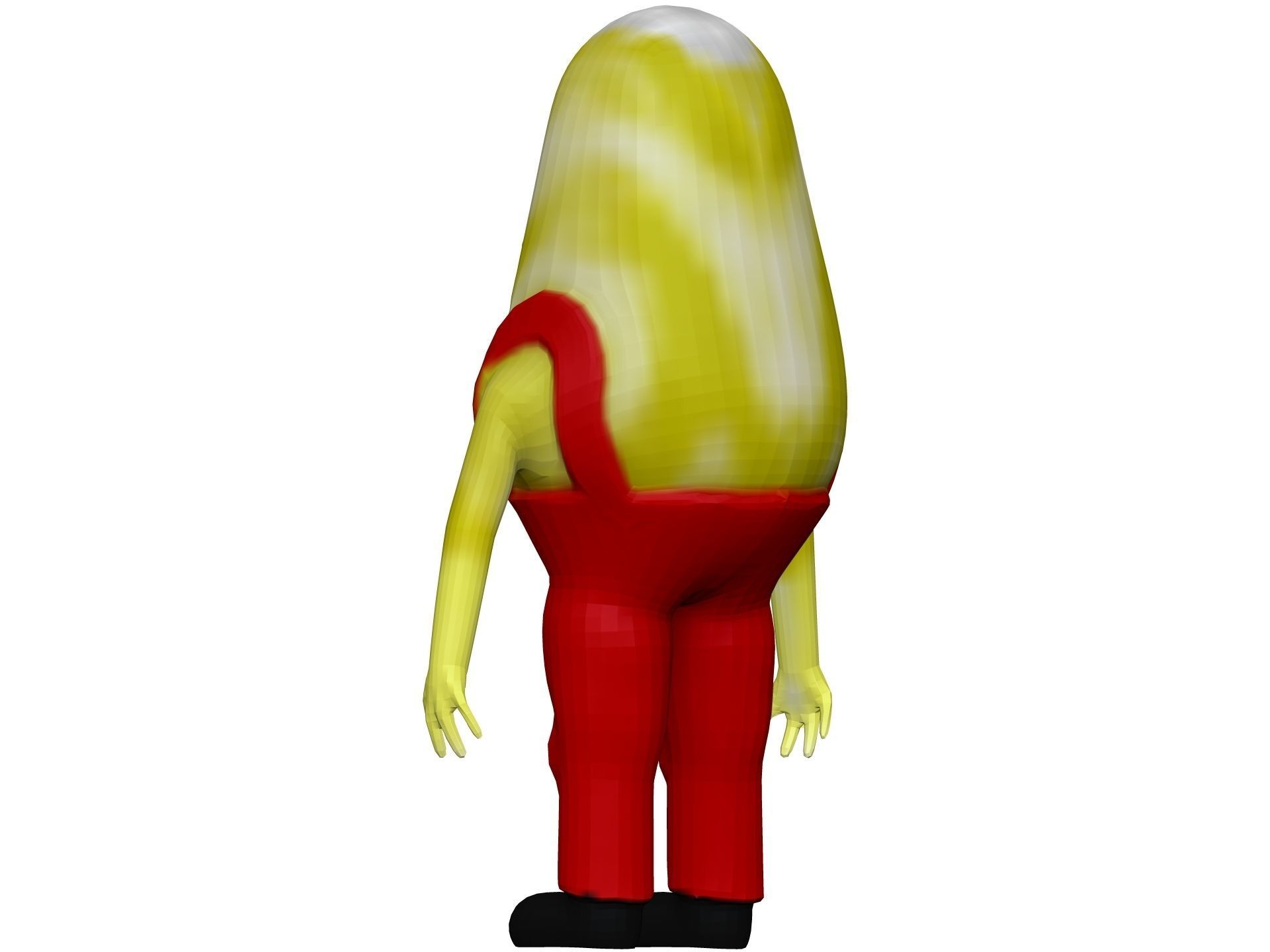 Cartoon Endive Low-poly 3D model_3