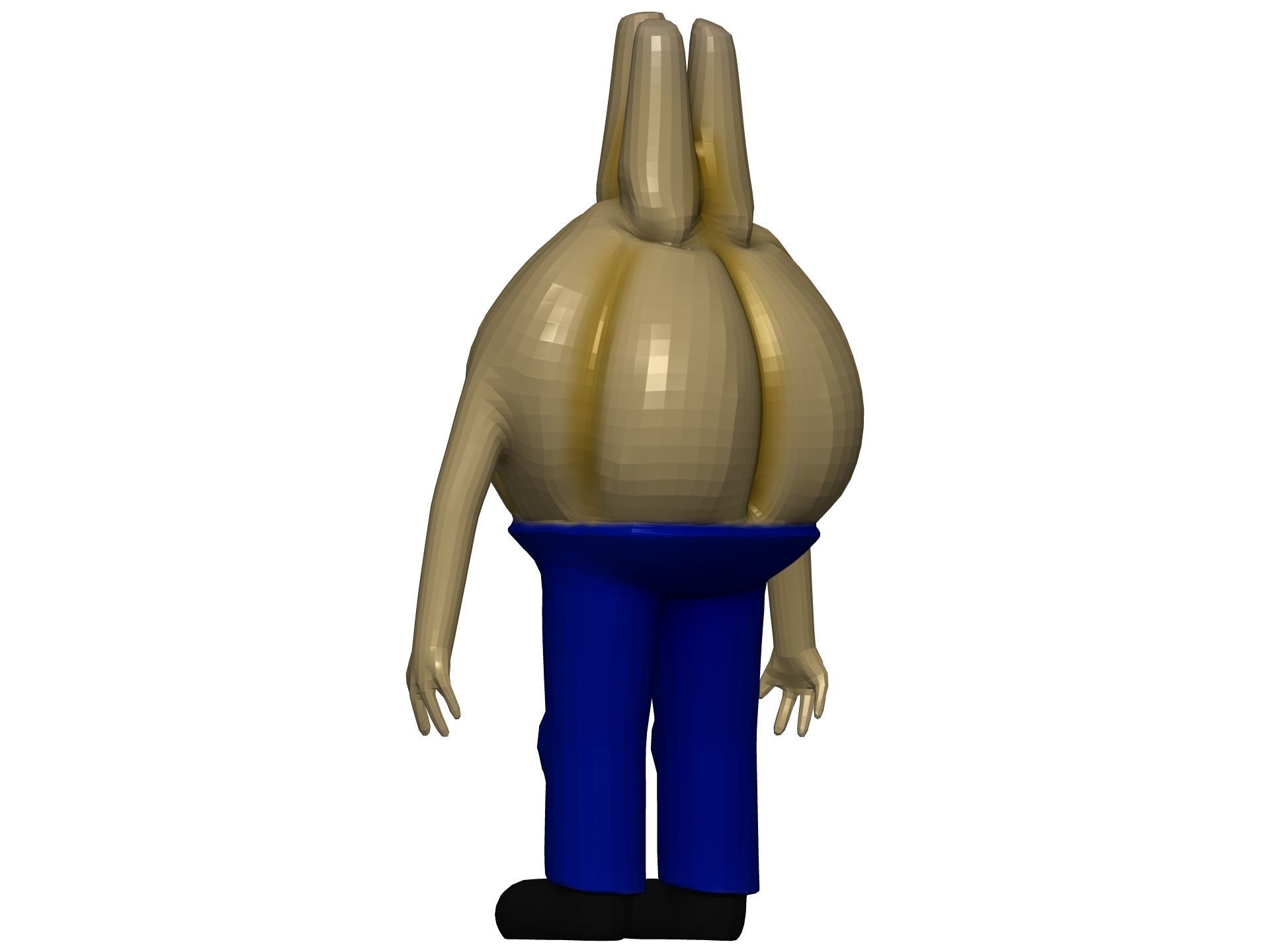 Cartoon Garlic Low-poly 3D model_3
