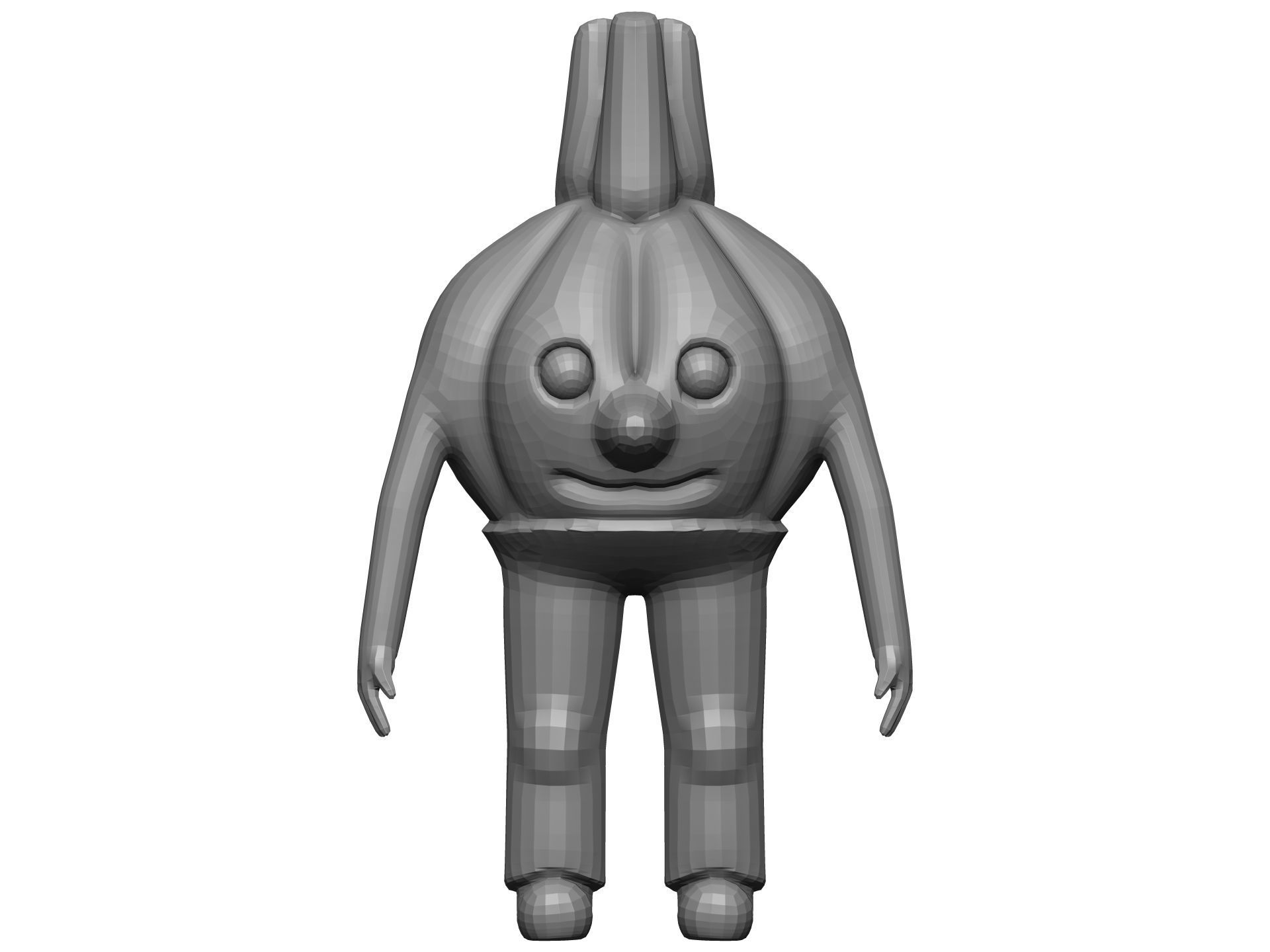 Cartoon Garlic Low-poly 3D model_9