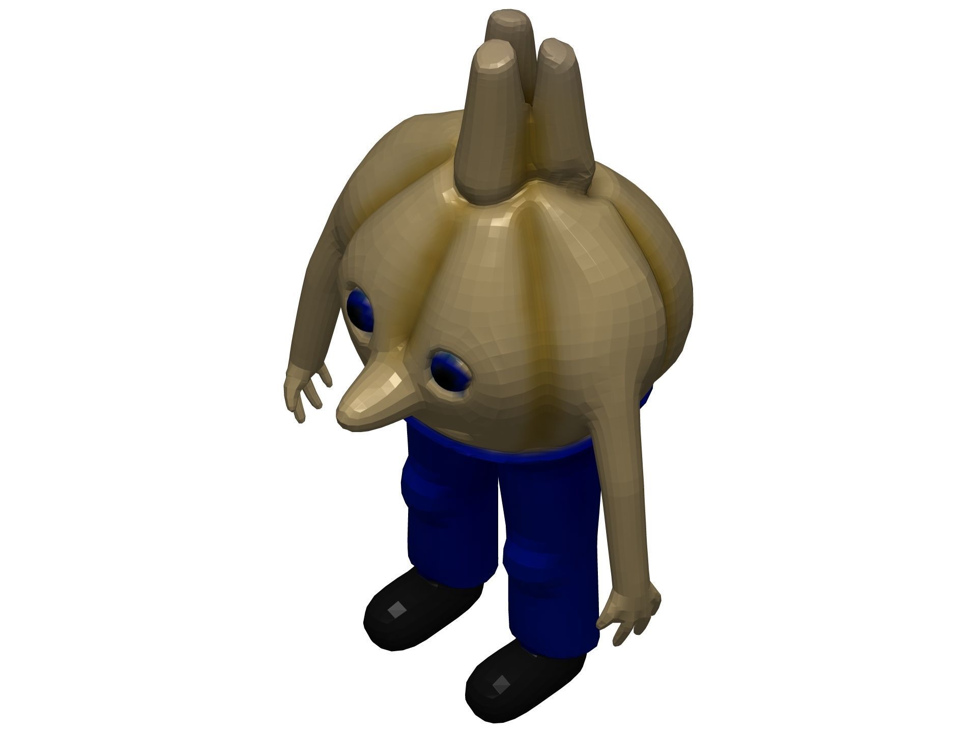 Cartoon Garlic Low-poly 3D model_8