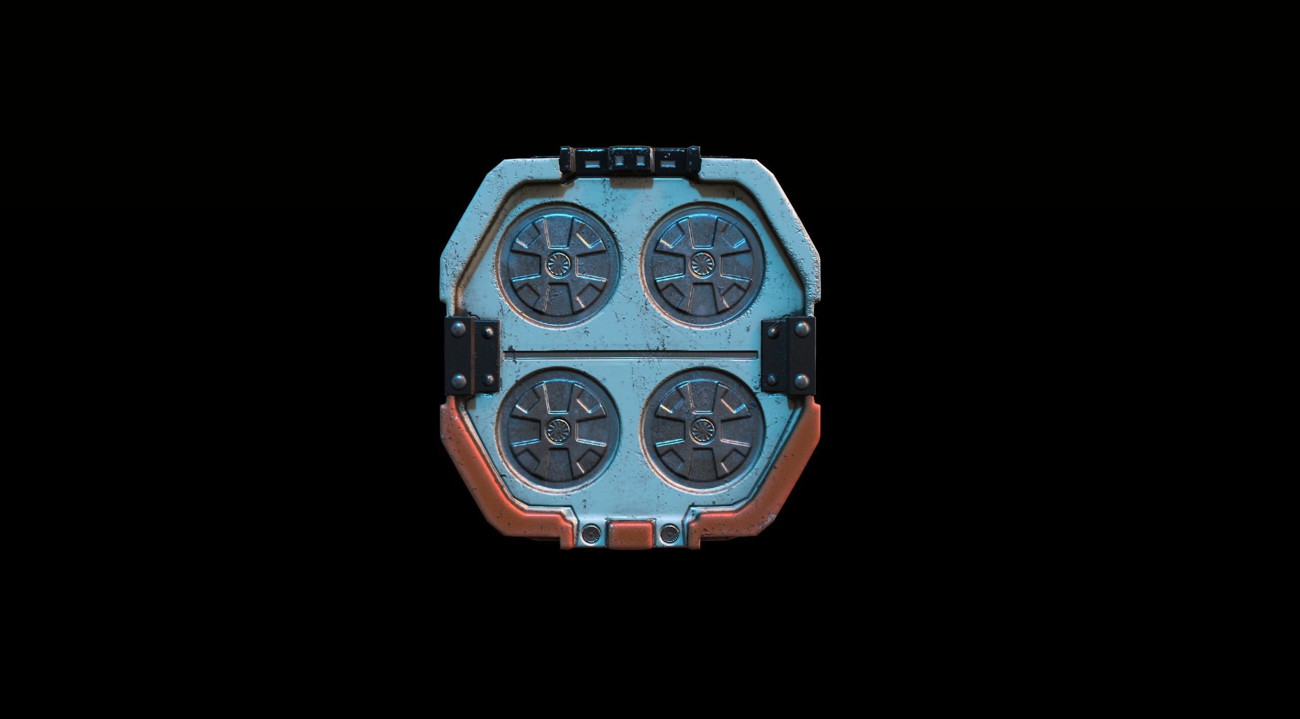 PBR Sci fi capsule Low-poly 3D model_4