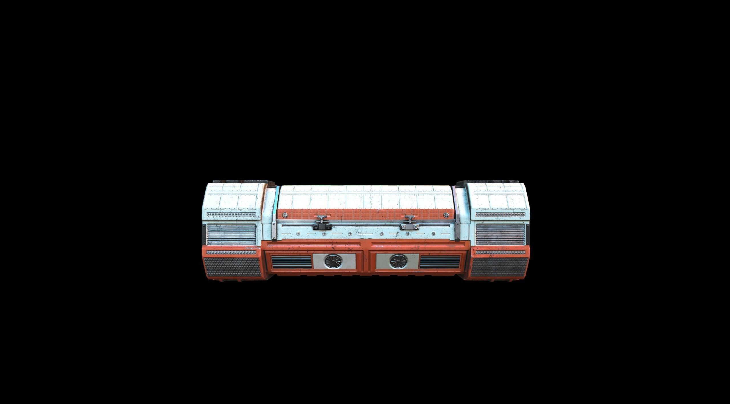 PBR Sci fi capsule Low-poly 3D model_3
