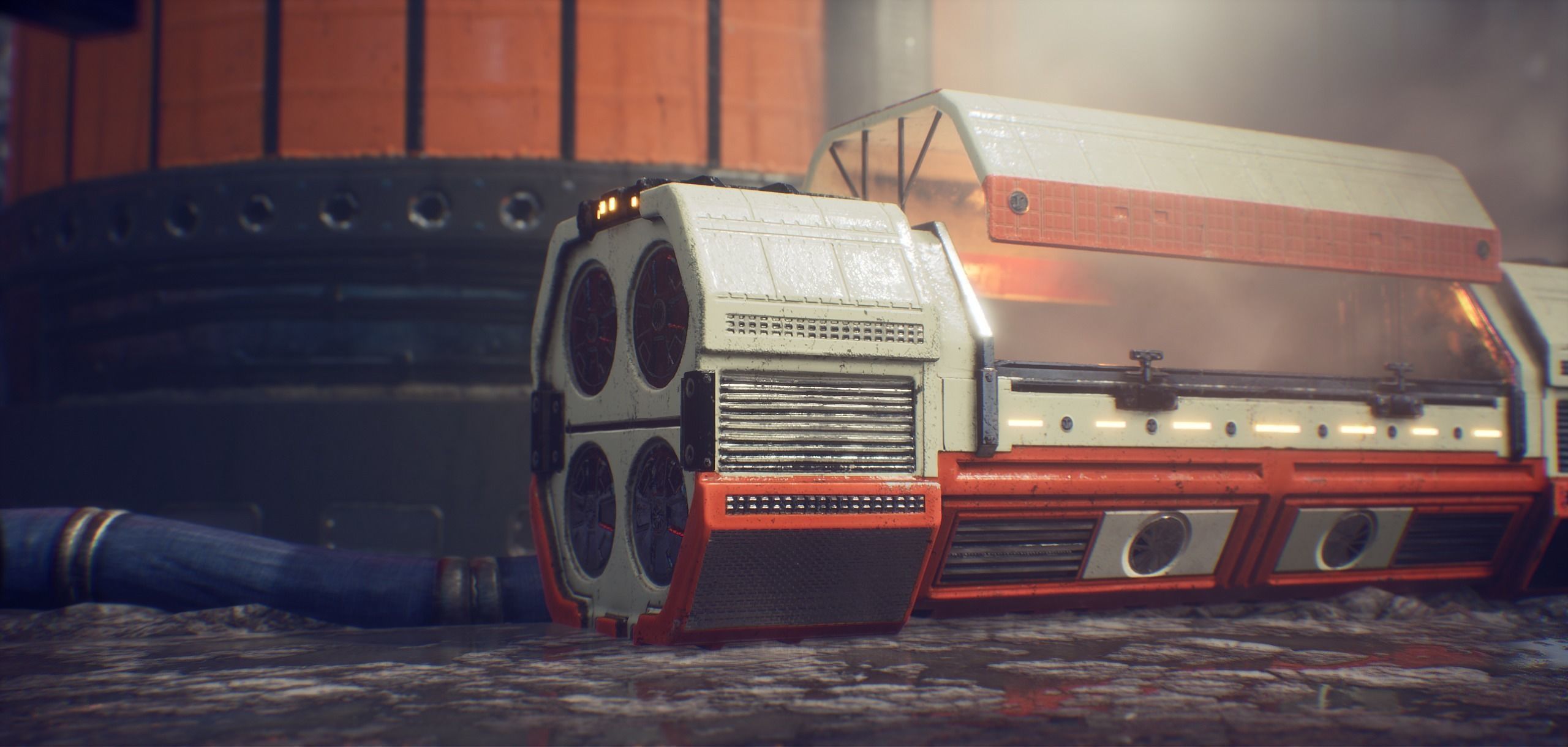 PBR Sci fi capsule Low-poly 3D model_8