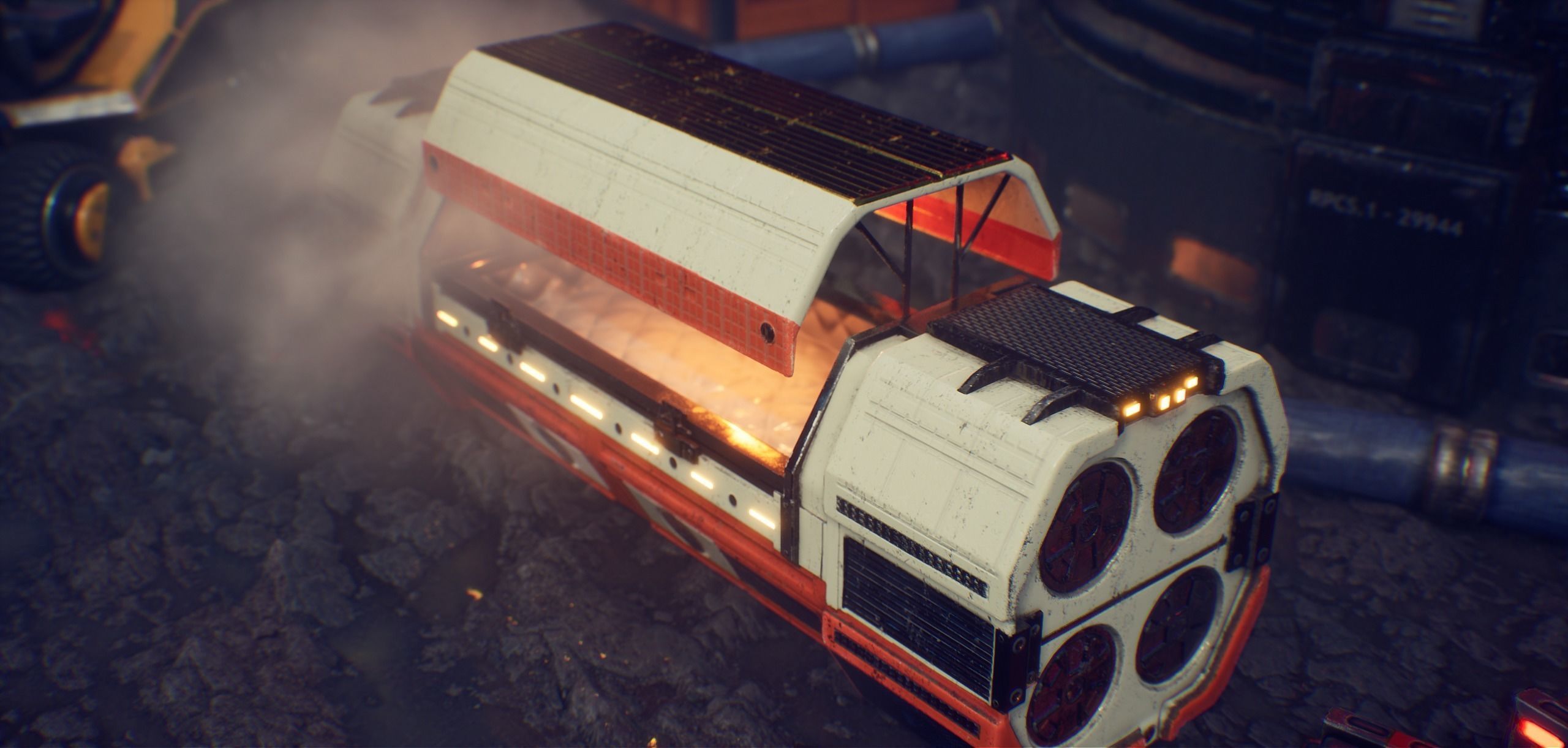 PBR Sci fi capsule Low-poly 3D model_12